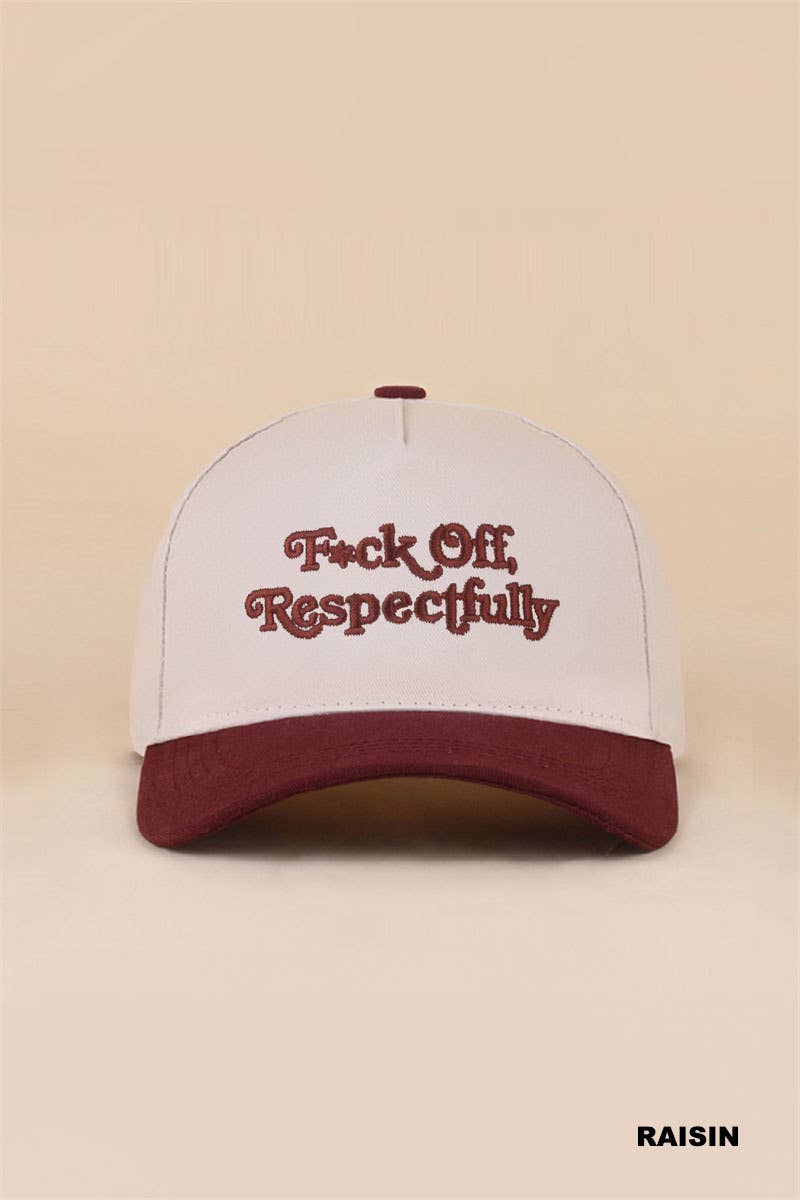 Fxck Off, Respectfully Two Tone Canvas Cotton Cap