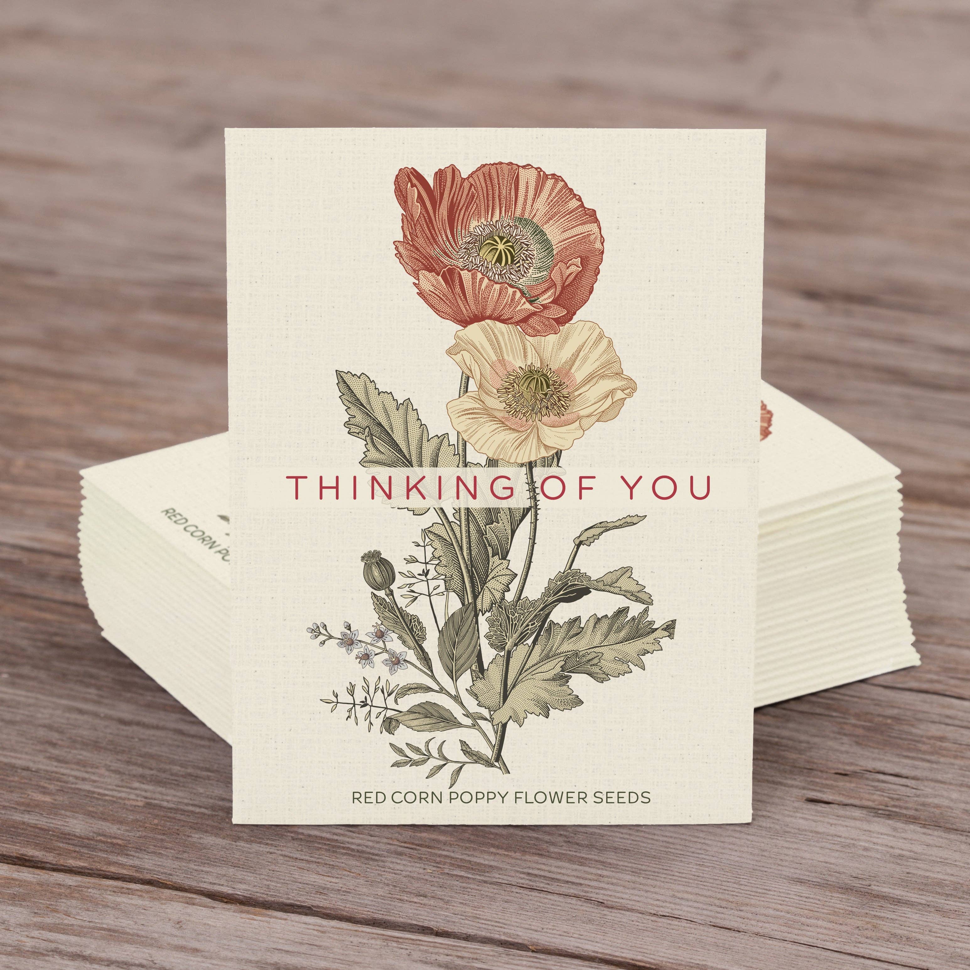2206. Thinking of You Classic Vintage Art - Corn Poppy Seed Packets