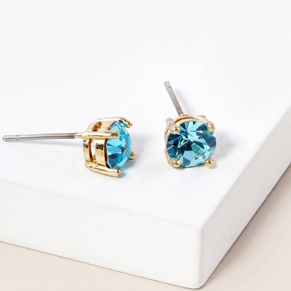 12Pairs - Birthday Stone Cluster Stud Earrings