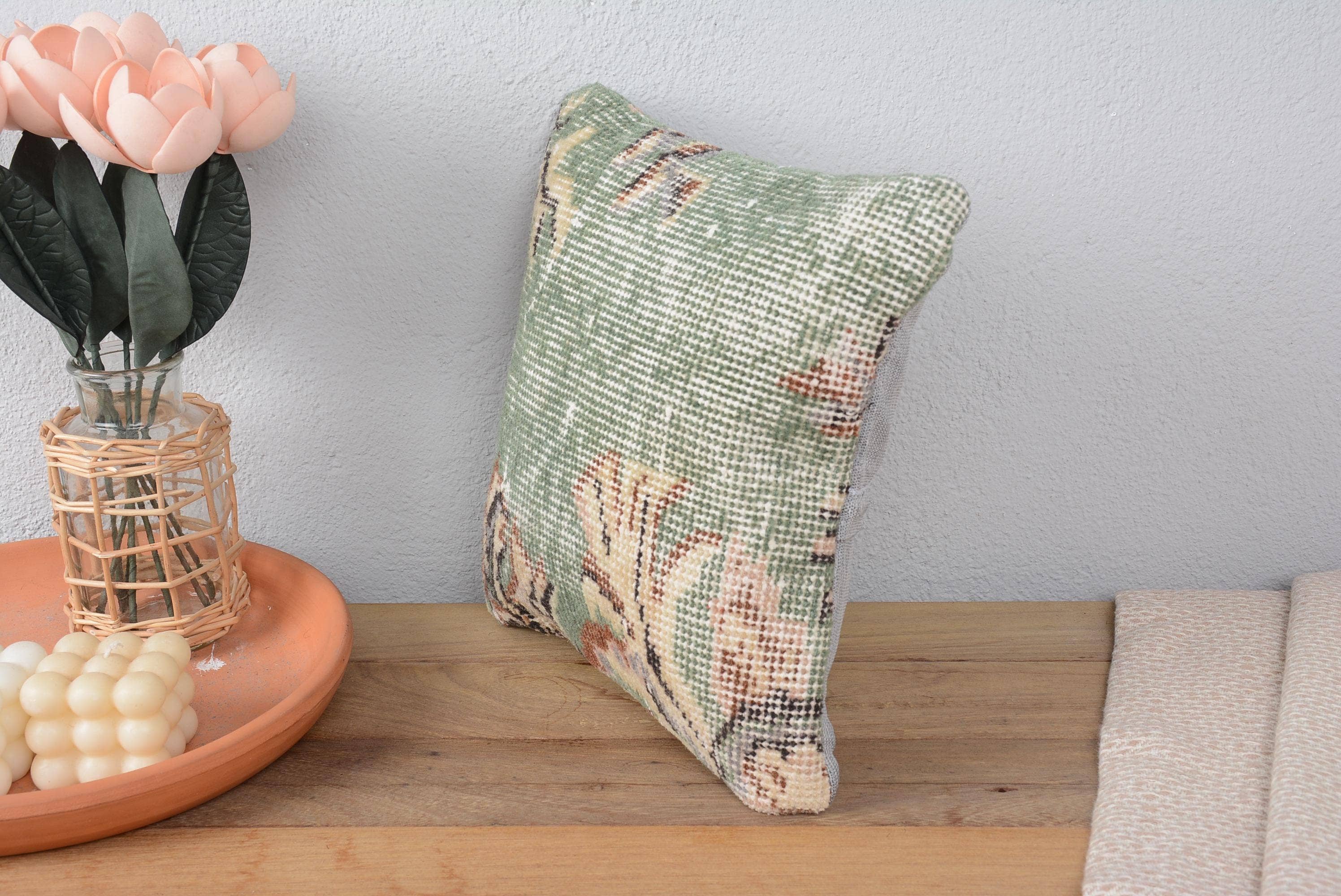 Boho Kilim Pillow Sham Cover 12x12 Vintage Throw