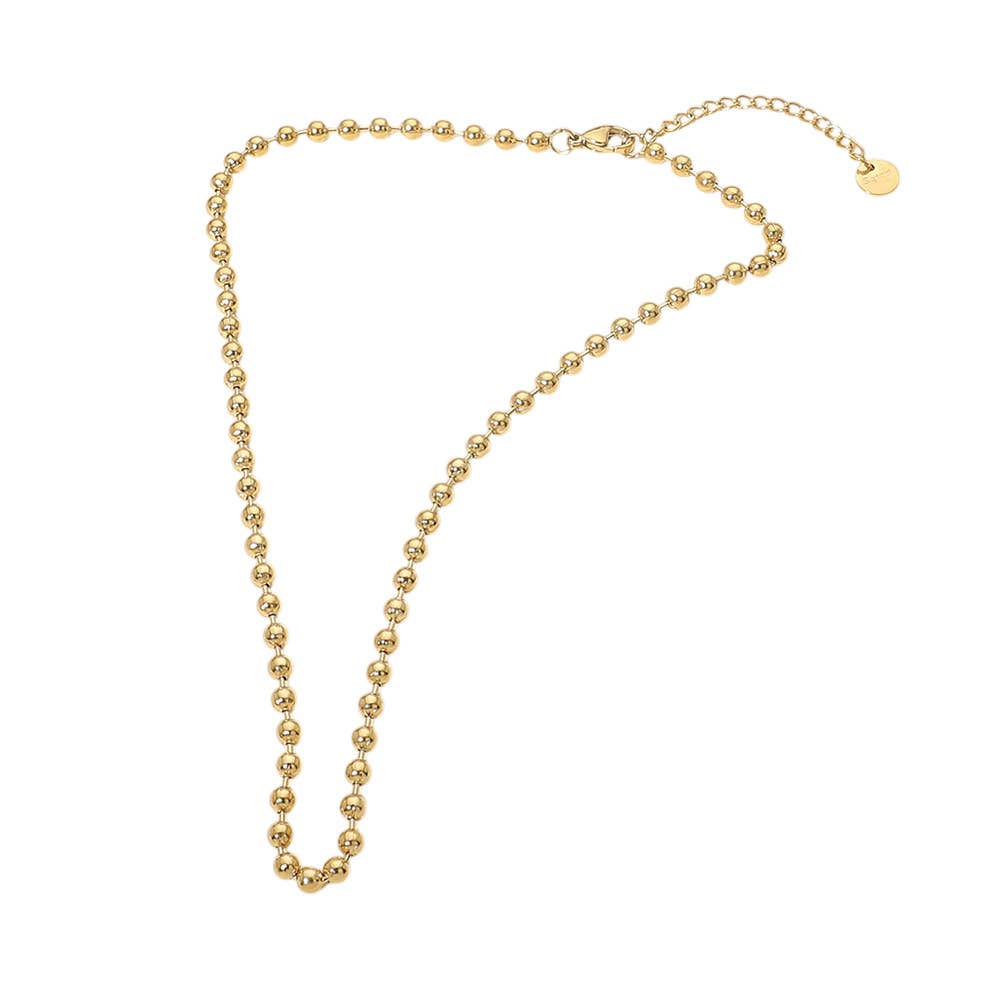 Stainless Steel Beaded Chain Necklace
