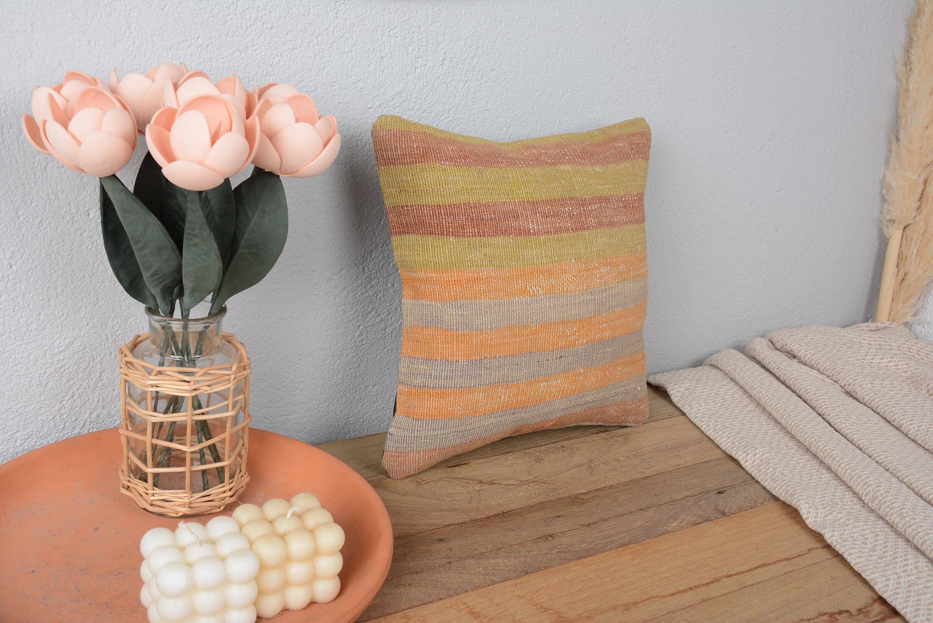 Handmade Vintage Kilim Cushion Sham 12x12