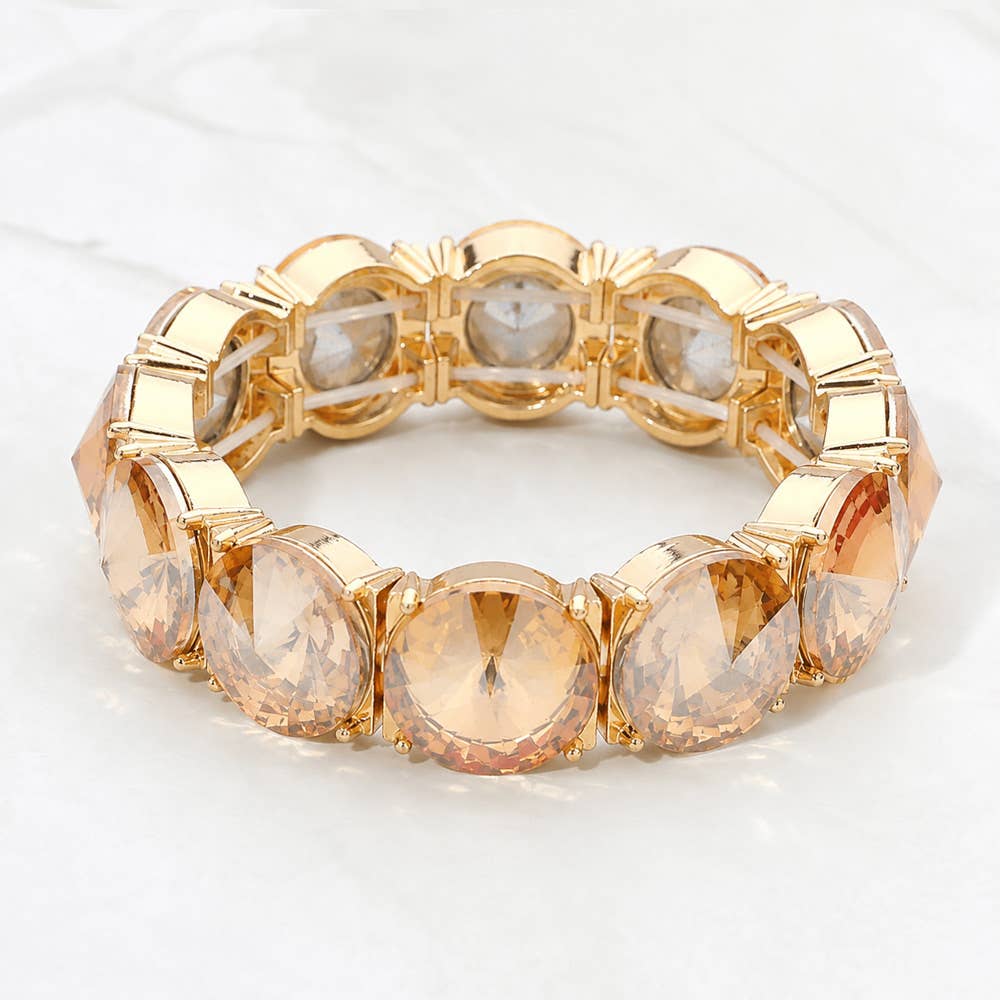 Round Stone Stretch Evening Bracelet