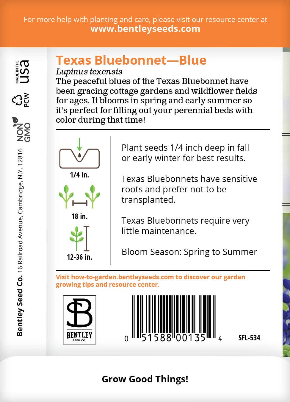 2222. Texas Bluebonnet Seed Packets