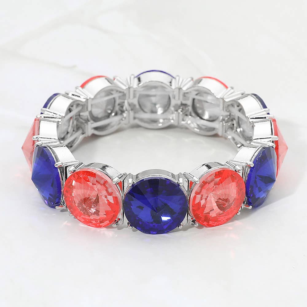 Round Stone Stretch Evening Bracelet