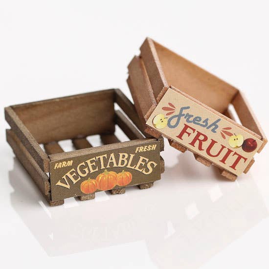 8338. Miniature Fresh Produce  Wood Crate (1 Piece)