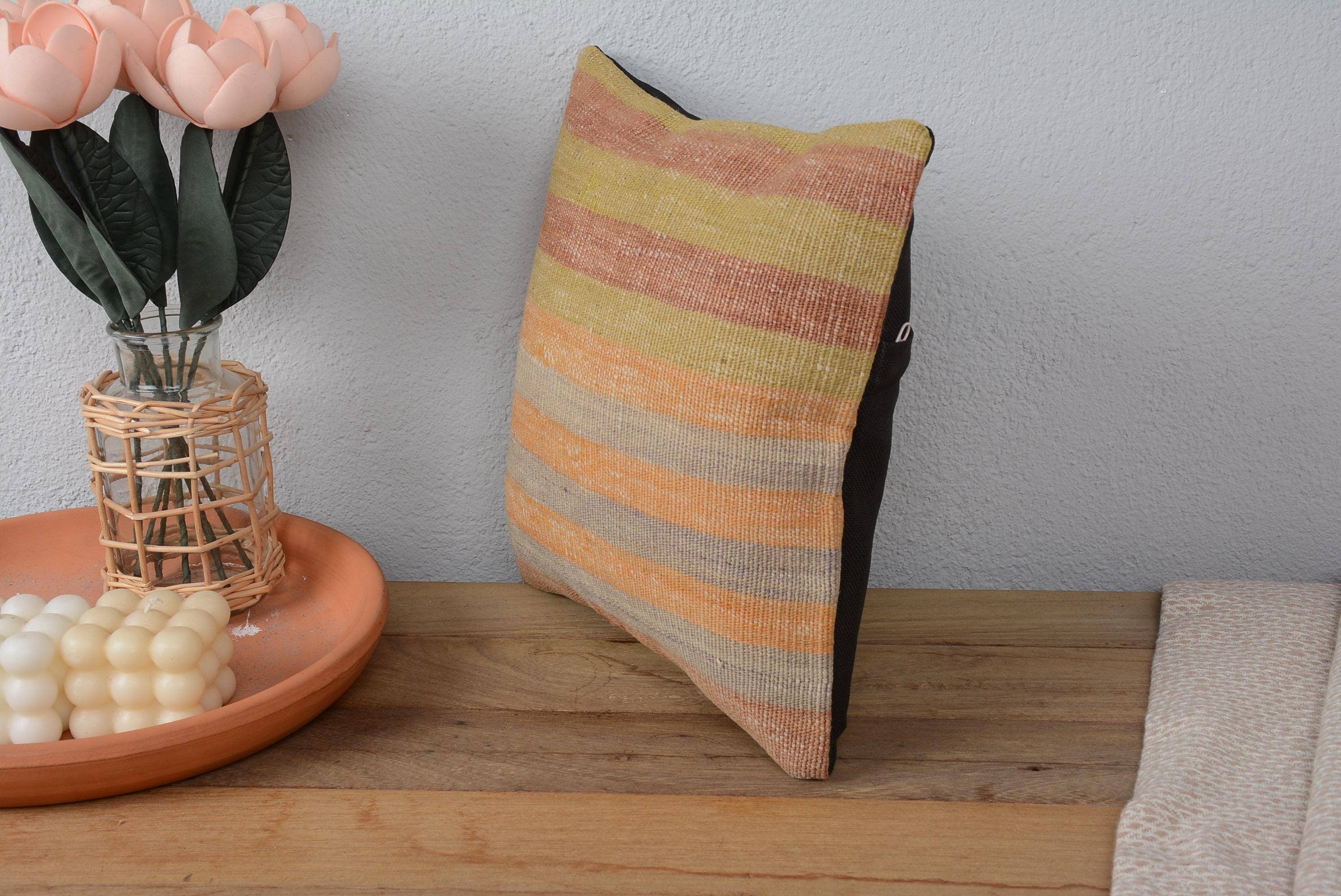Handmade Vintage Kilim Cushion Sham 12x12
