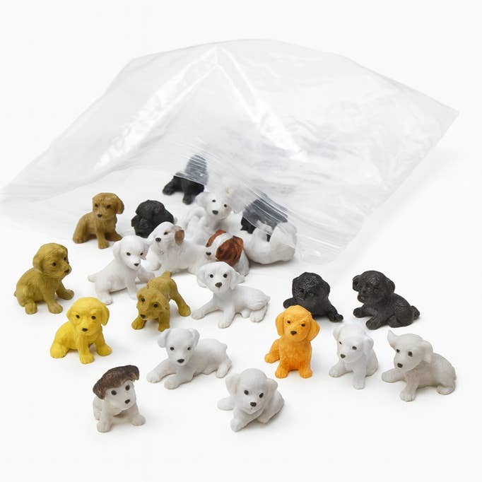 8340. Assorted Breed 1" x 1" Mini Baby Puppy Dogs