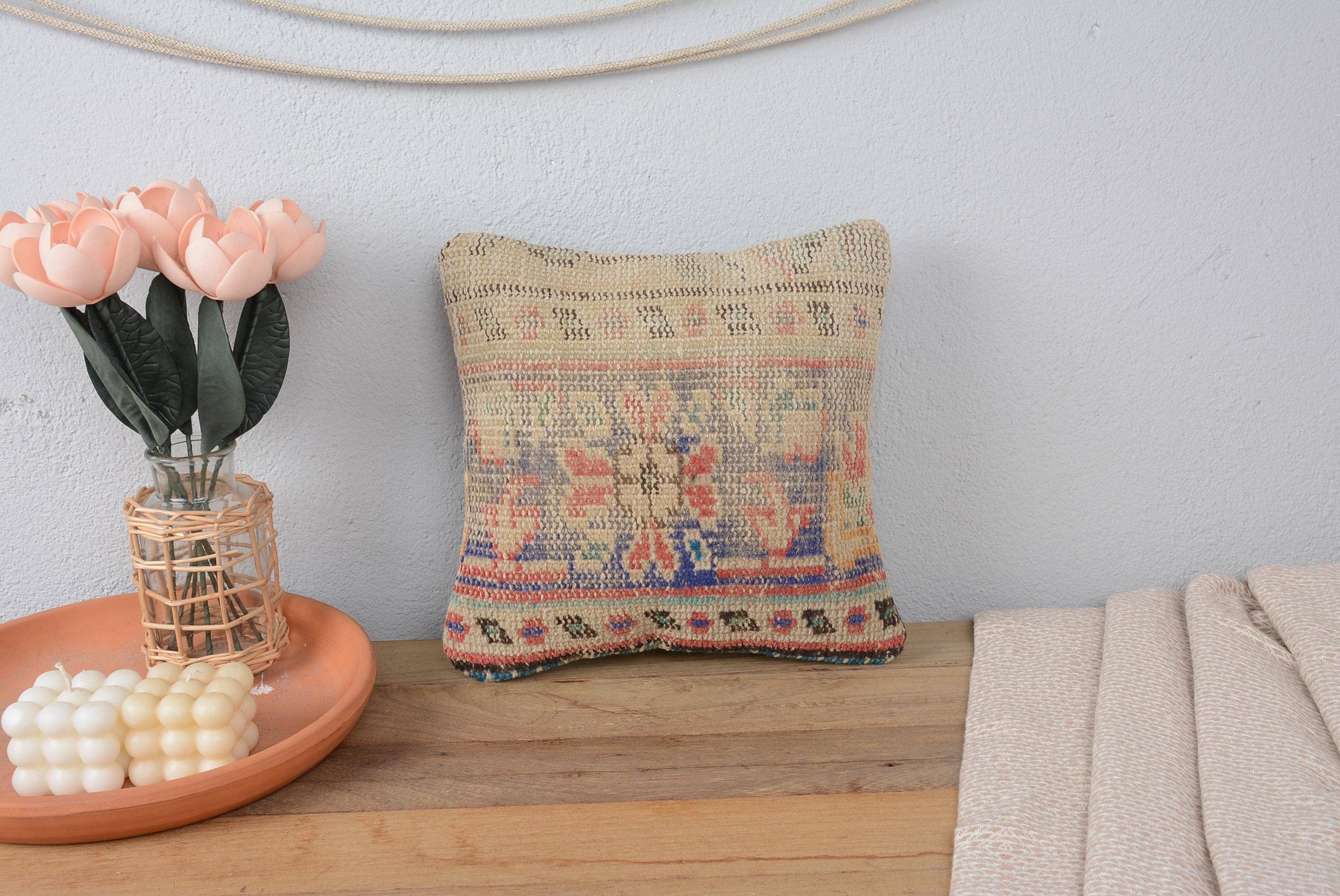 7110. Home Decor Designer Hand Knotted Vintage Pillow