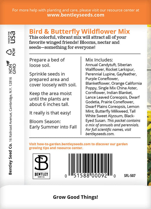 2201. Wildflower, Bird & Butterfly Wildflower Mix Seed Packets