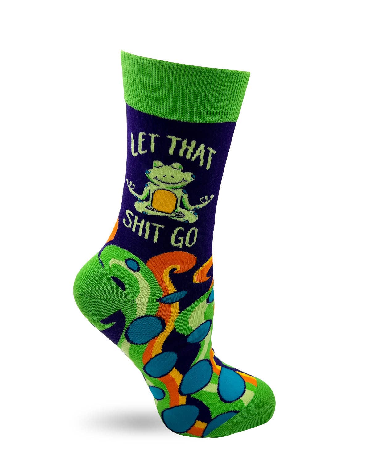 8604. Let That Shit Go Funny Ladies' Novelty Crew Socks