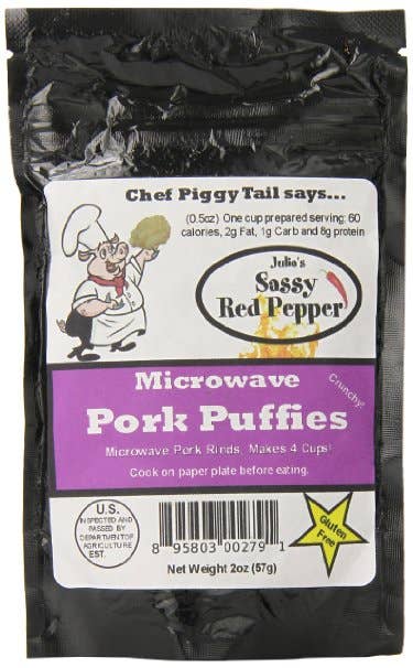 Microwave Pork Rinds Sassy Red Pepper, 2oz Bag