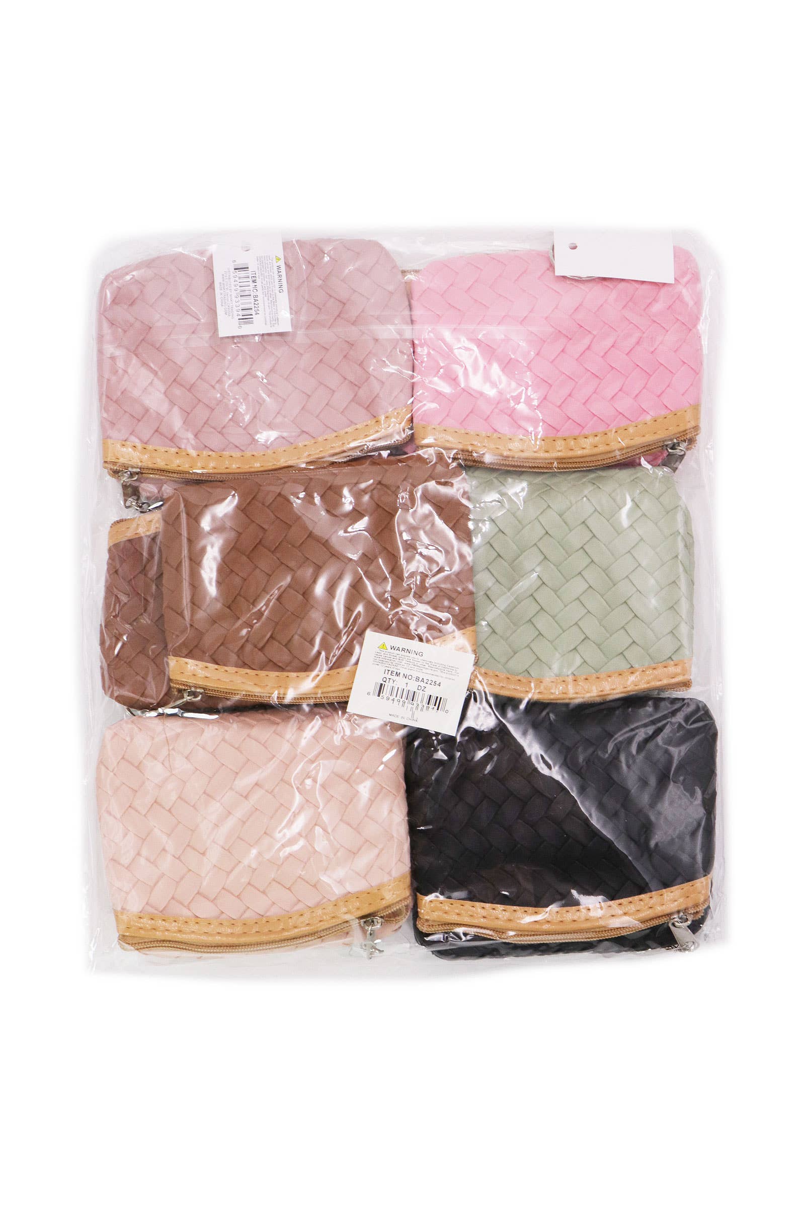 6210. Matte Basket Weave Vegan Leather Coin Purse