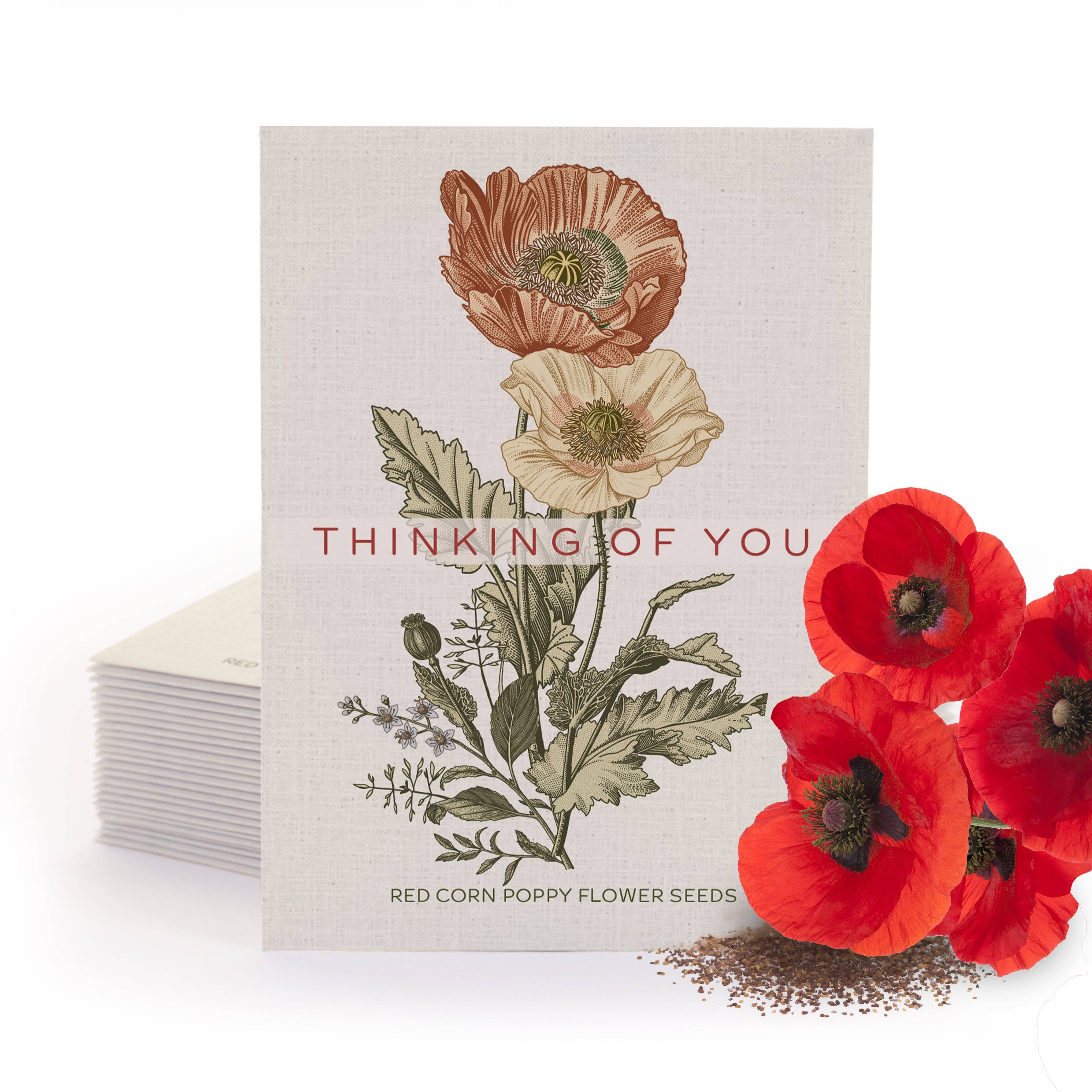 2206. Thinking of You Classic Vintage Art - Corn Poppy Seed Packets