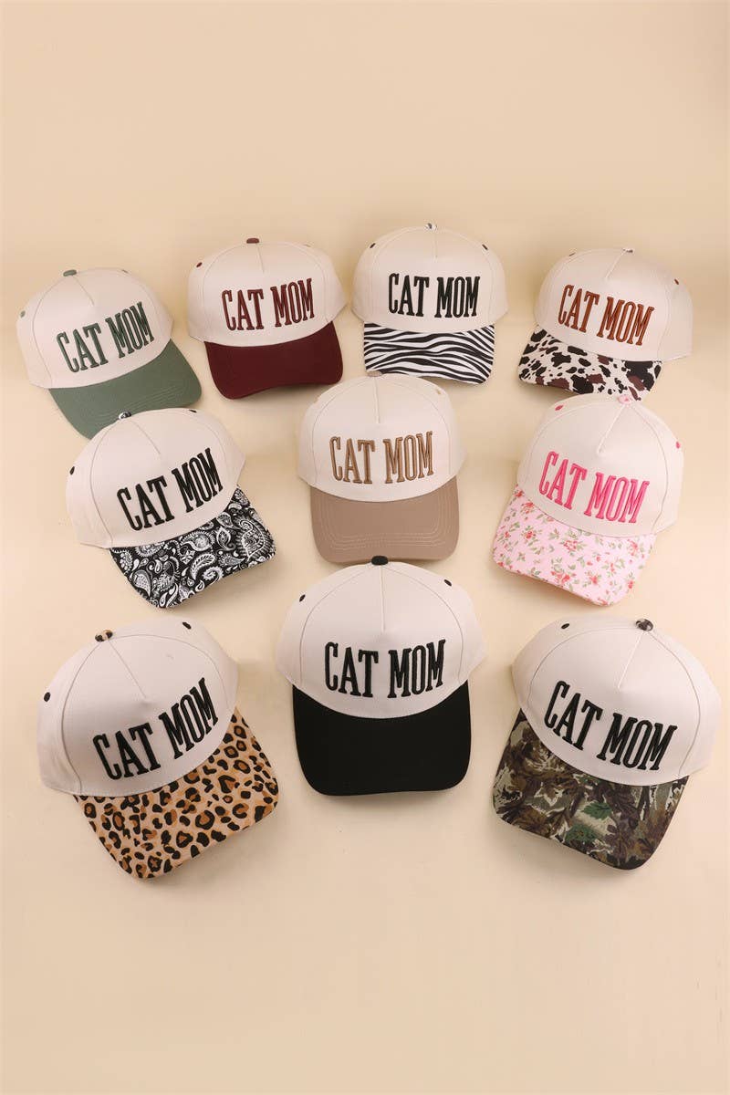 Cat Mom Two Tone Snapback Hat