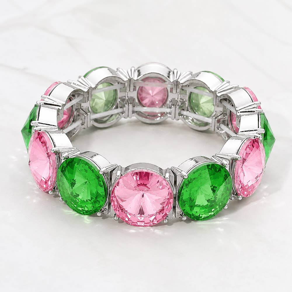 Round Stone Stretch Evening Bracelet