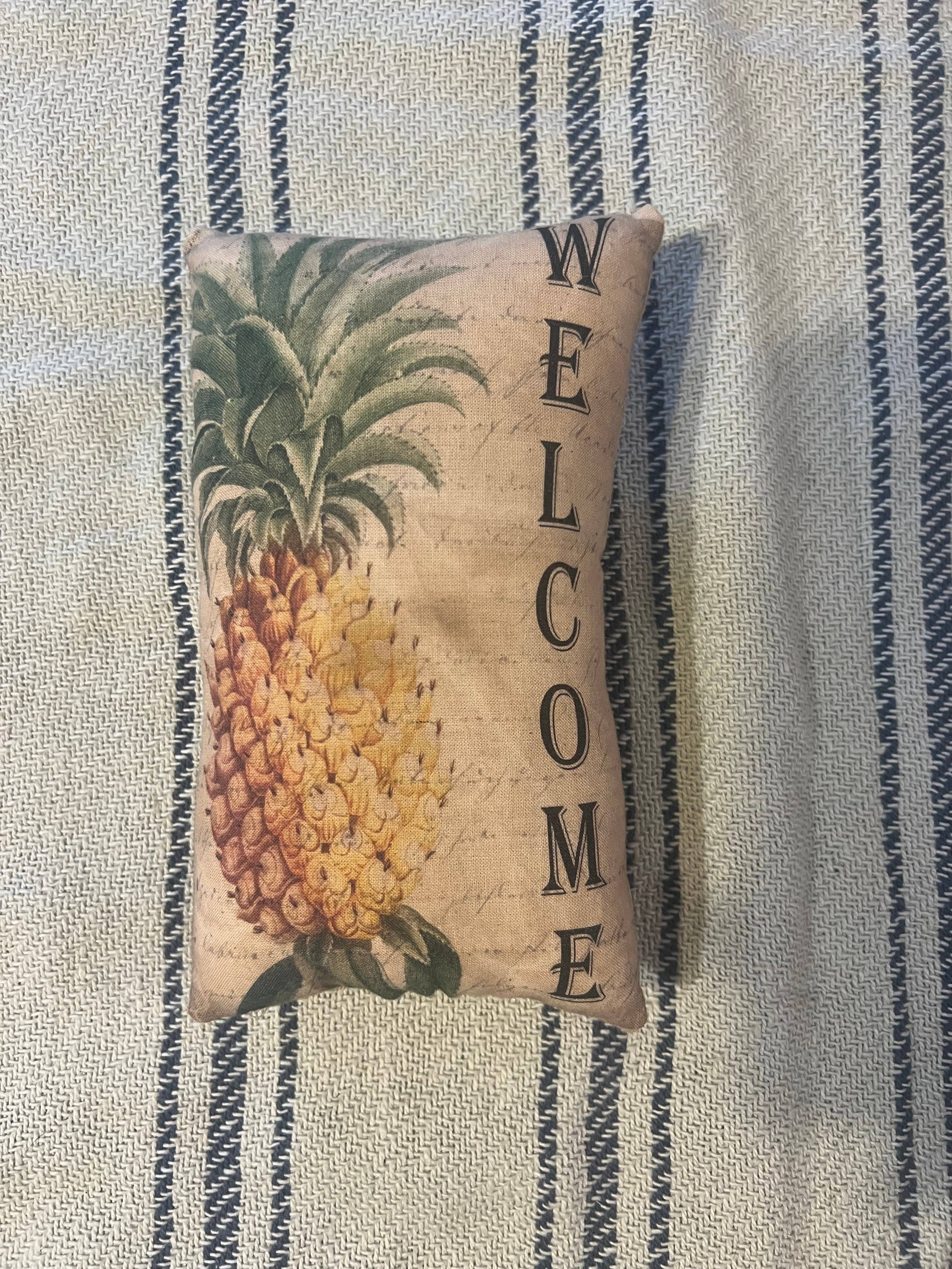 6362. Primitive handmade Printed Farmhouse 5x7" stuffed pillows