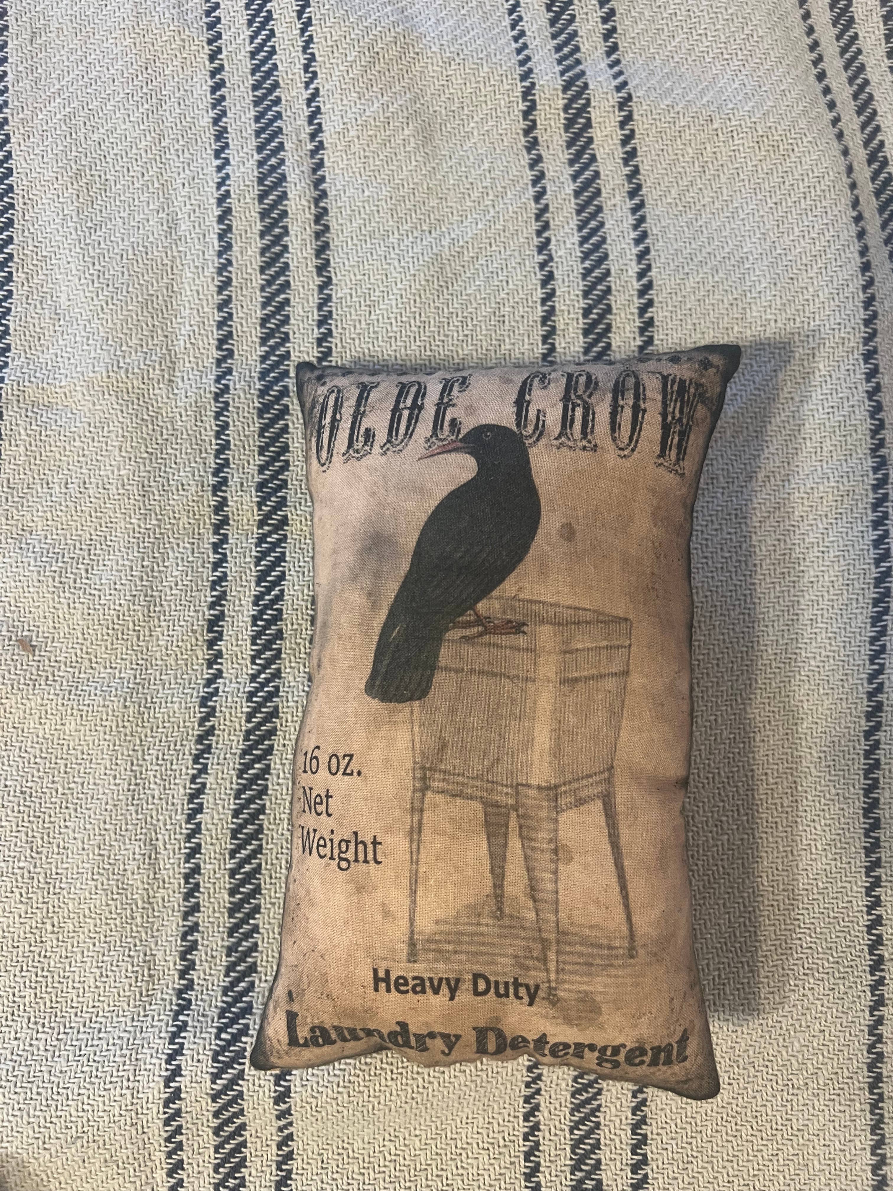 6362. Primitive handmade Printed Farmhouse 5x7" stuffed pillows