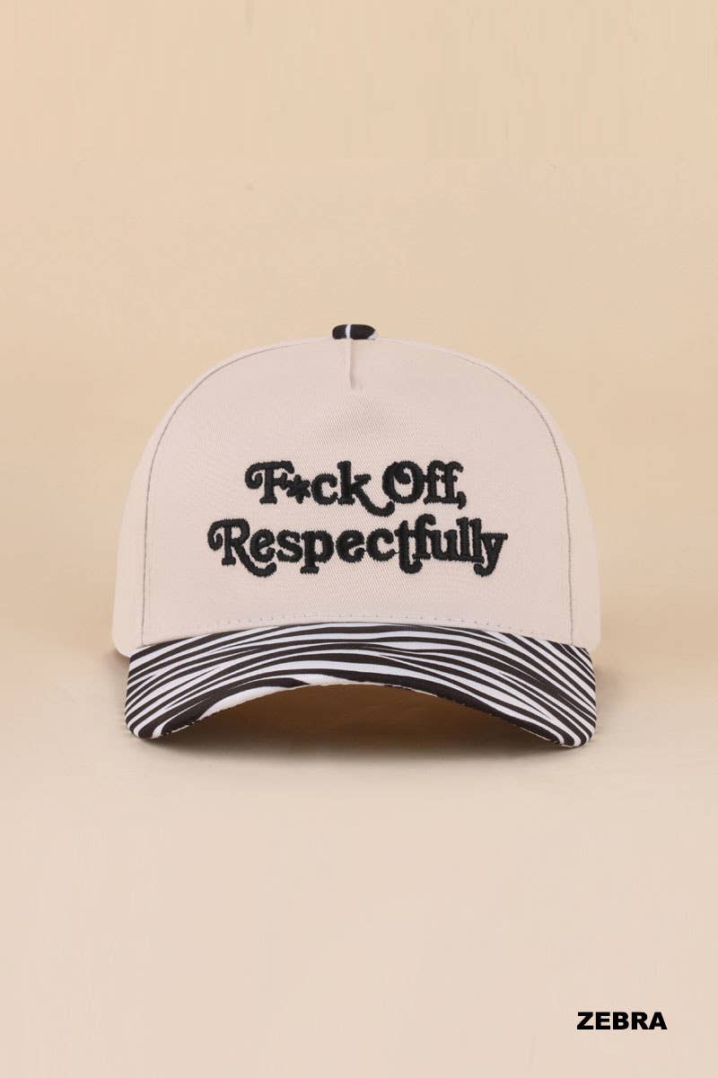 Fxck Off, Respectfully Two Tone Canvas Cotton Cap