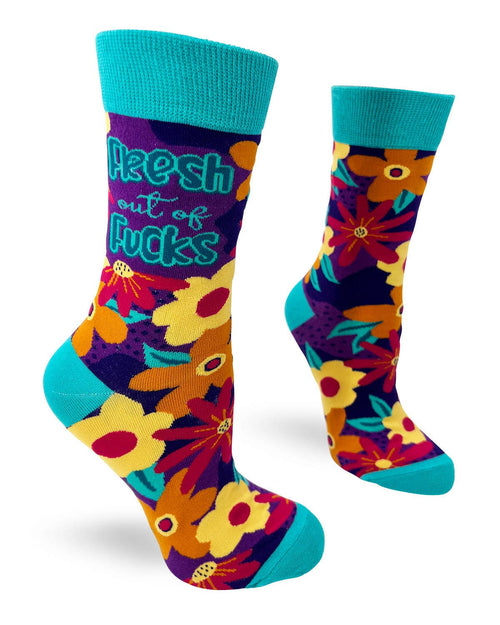 8601. Fresh out of F..ks Ladies' Novelty Crew Socks