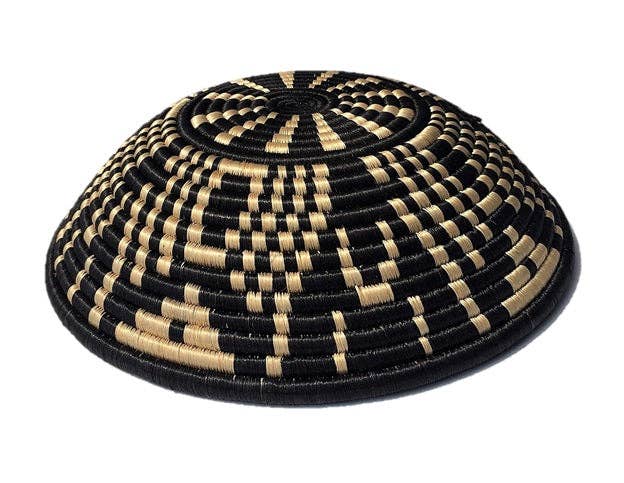 African Basket  Rwanda  Woven Basket - Brown & Black