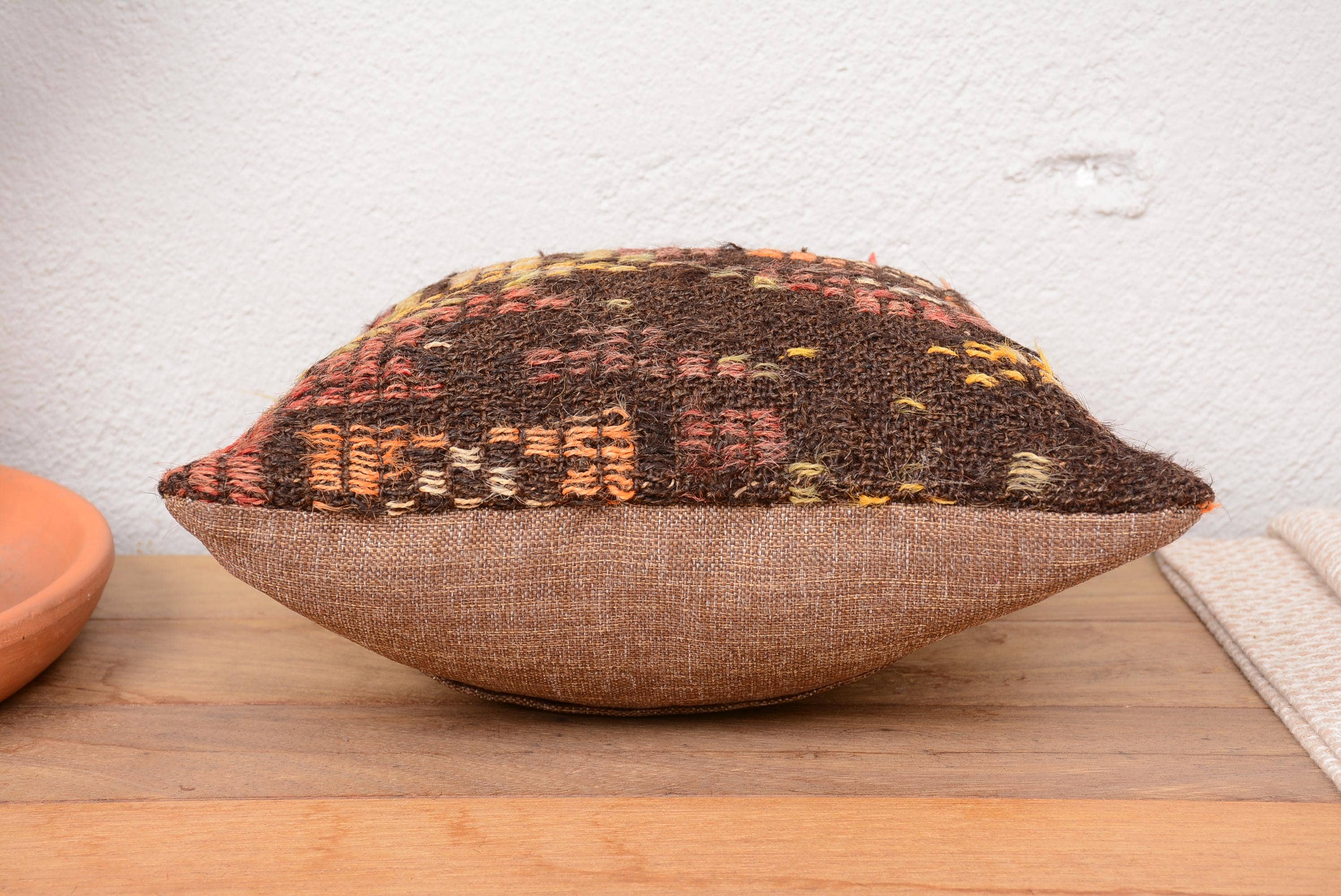 Vintage Turkish Kilim Throw Pillow Cover 12x12