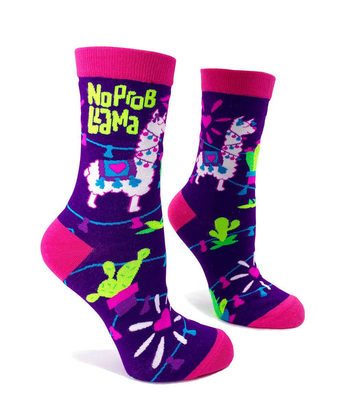 8620. No Prob Llama Women's Crew Socks