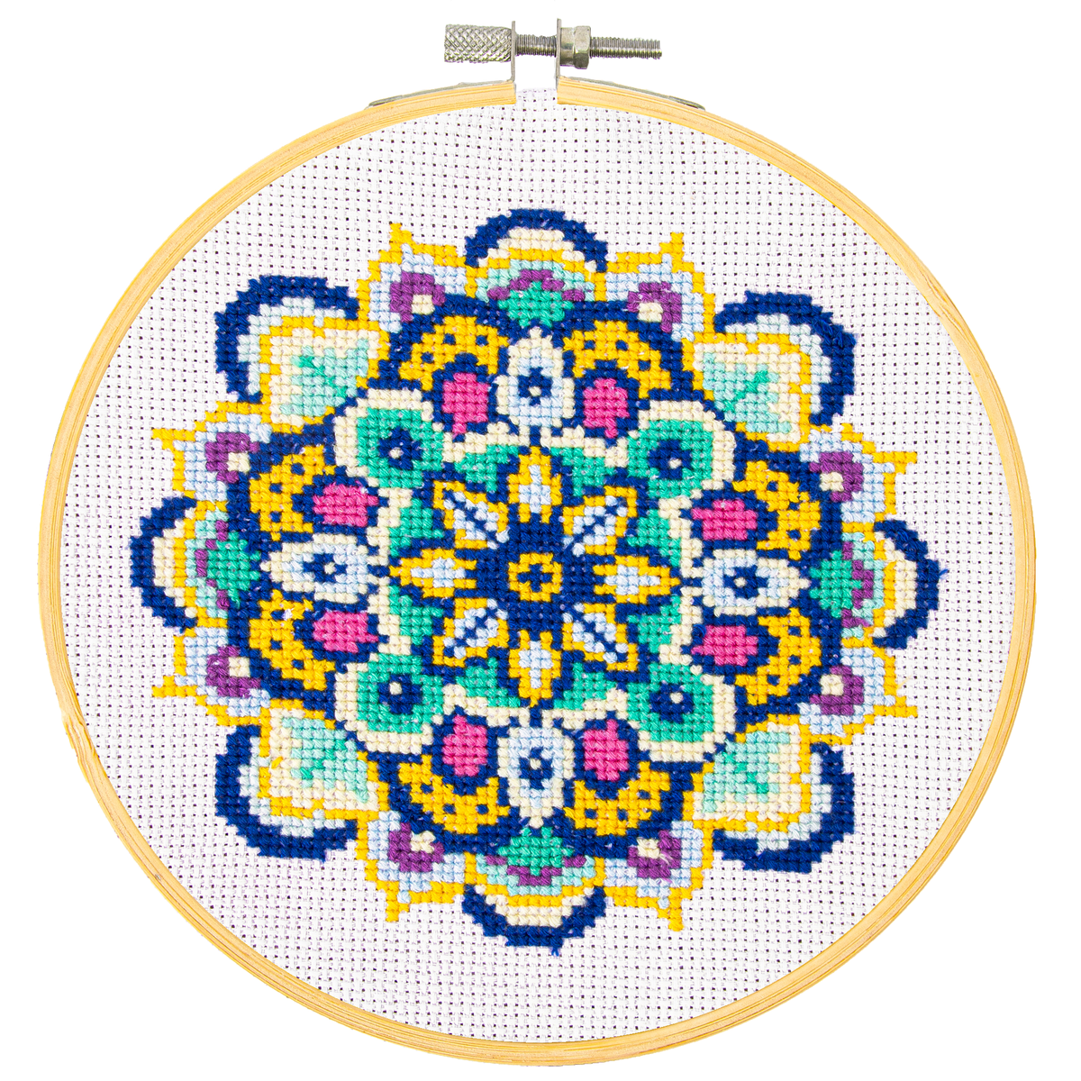 Diamond Dotz No-Count Cross Stitch Daisy Mandala – 6 in