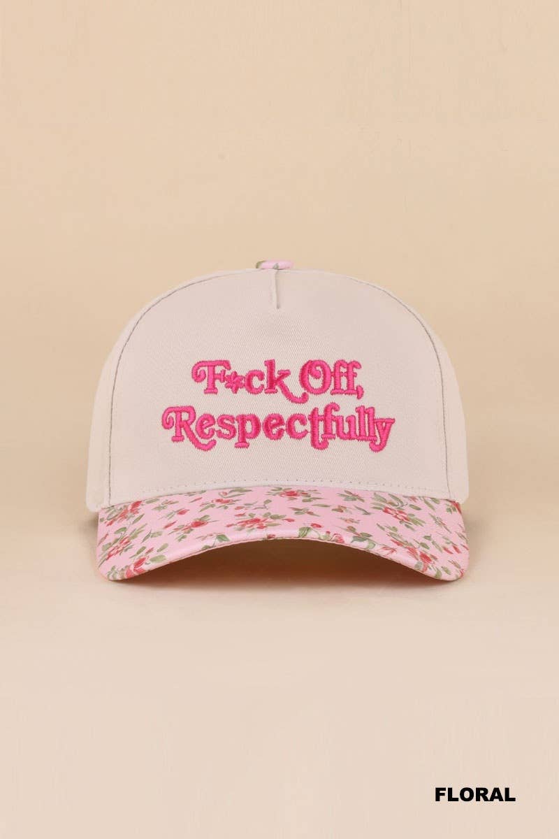 Fxck Off, Respectfully Two Tone Canvas Cotton Cap