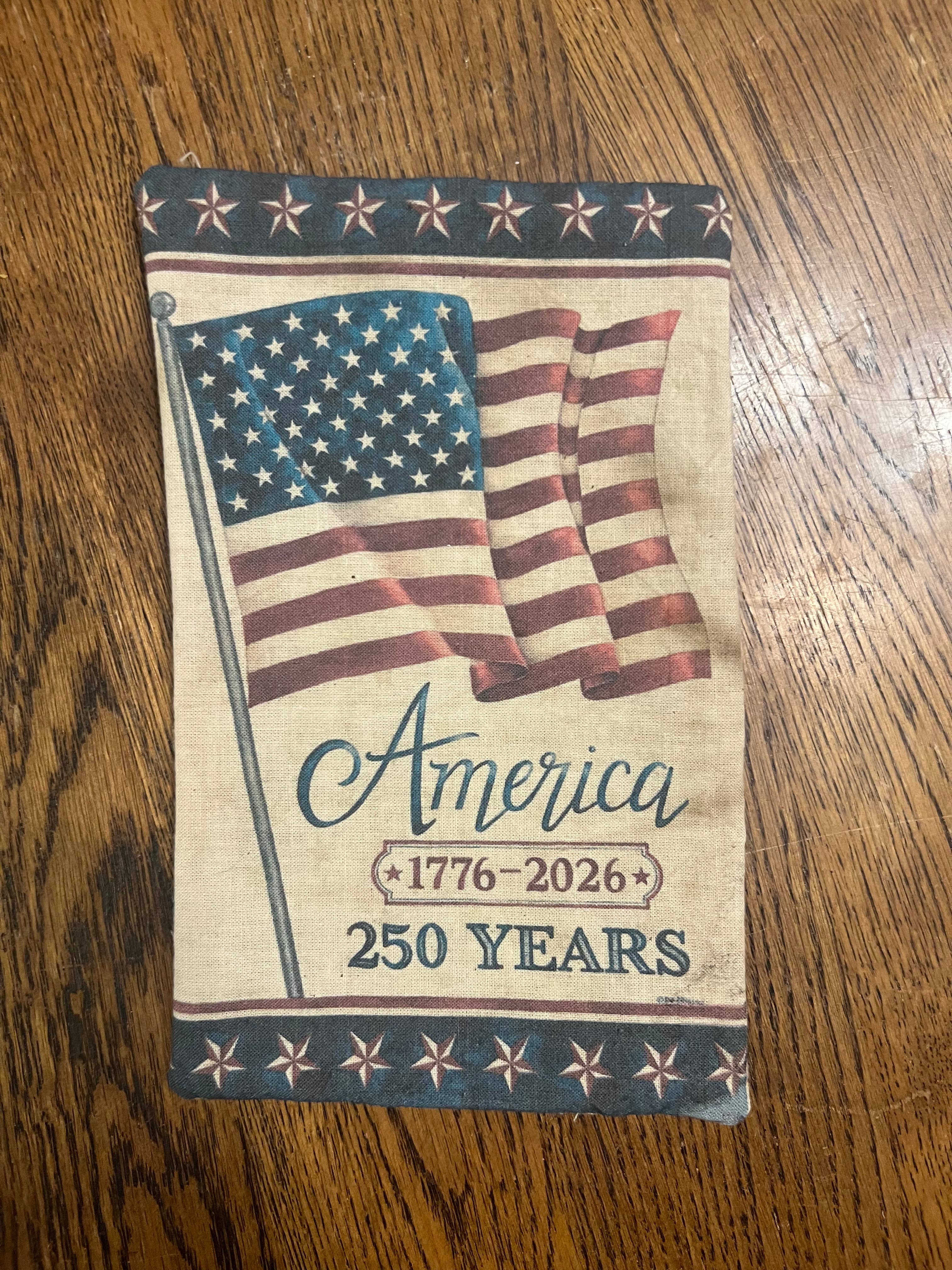 6360. Primitive handmade Printed Americana 5x7" stuffed pillows