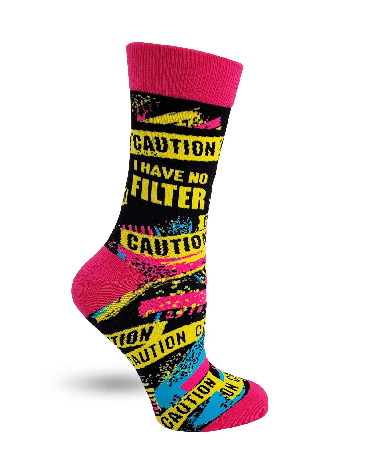 8616. Caution I Have No Filter Women's Crew Socks