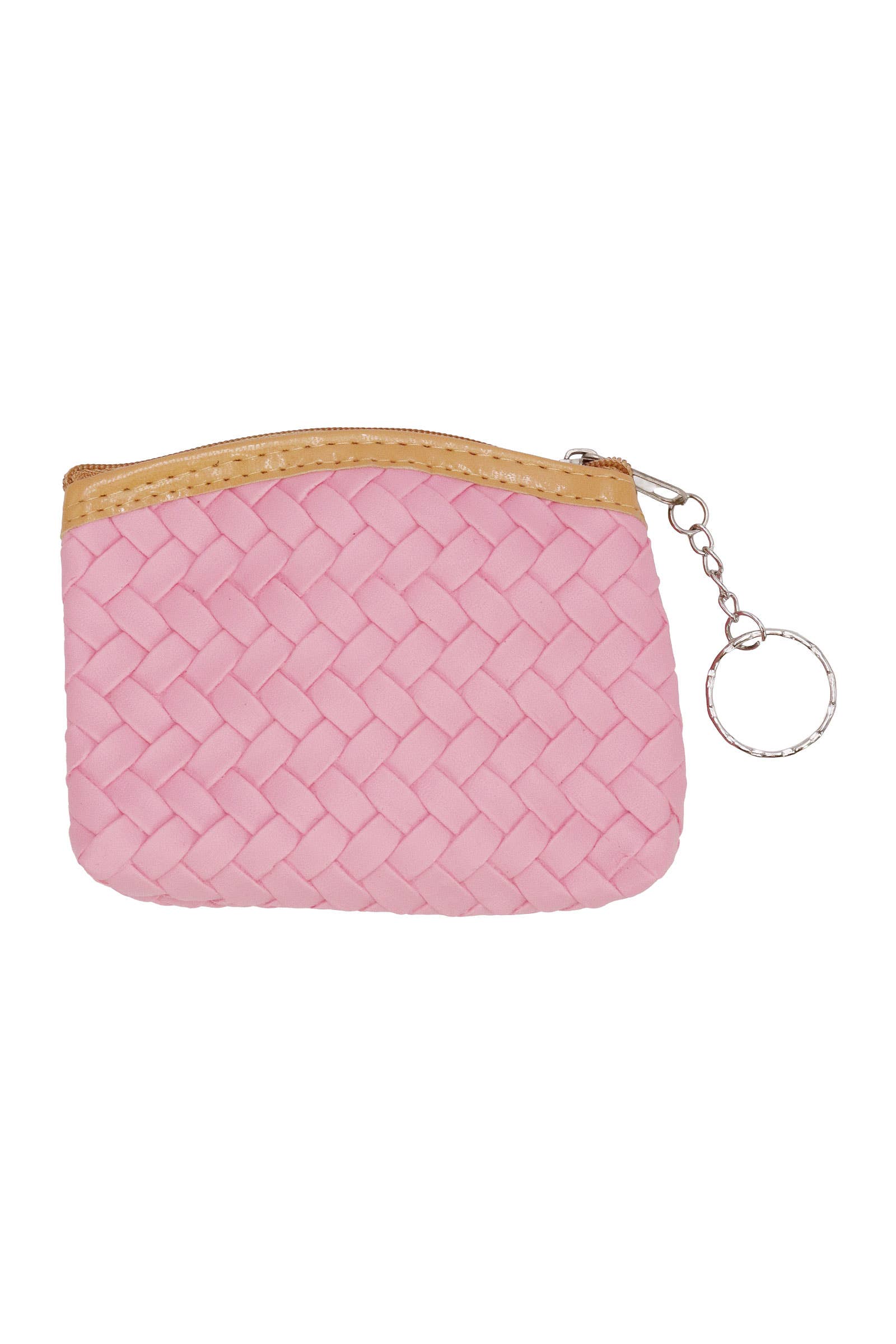 6210. Matte Basket Weave Vegan Leather Coin Purse