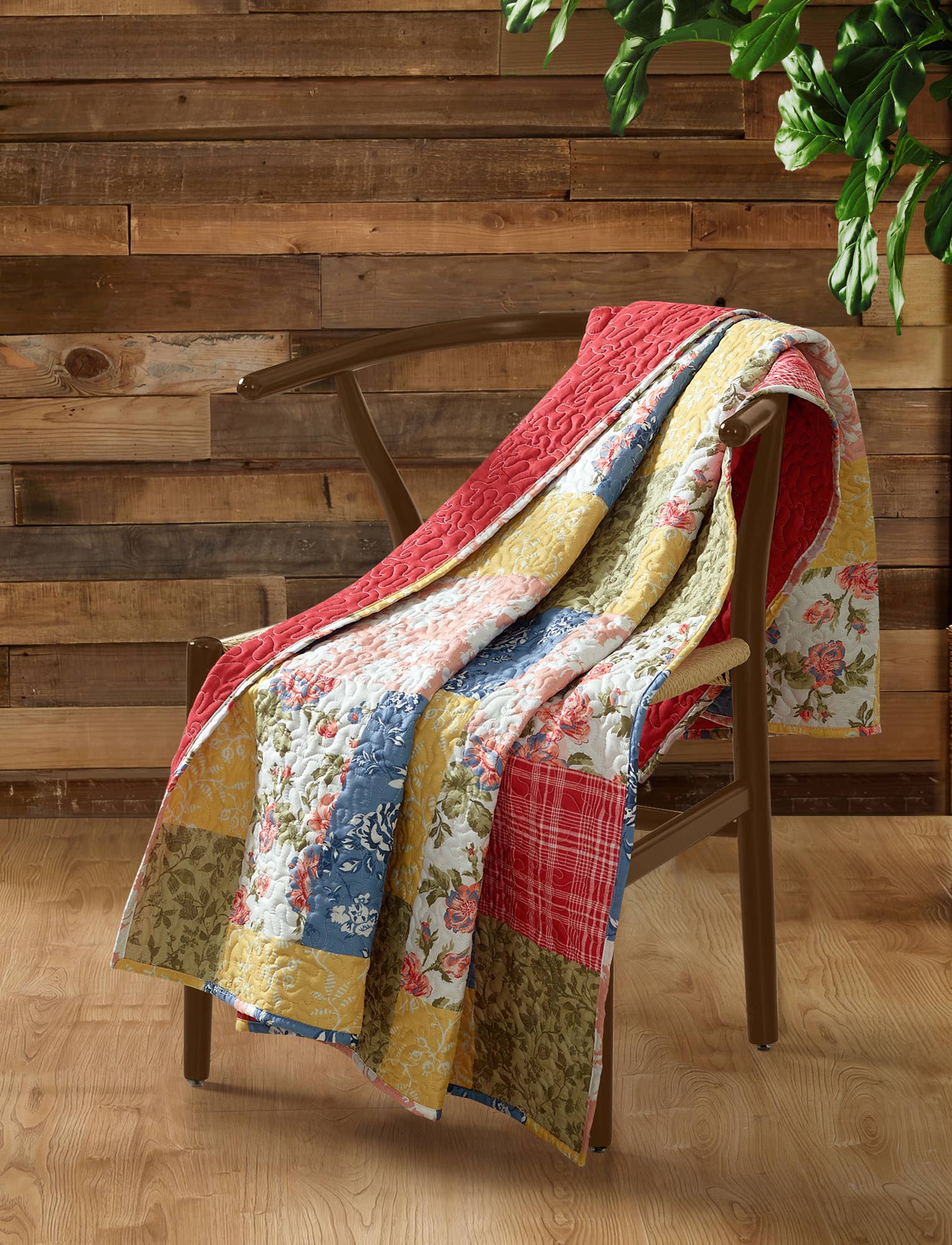 7650. Farmhouse Floral Throw