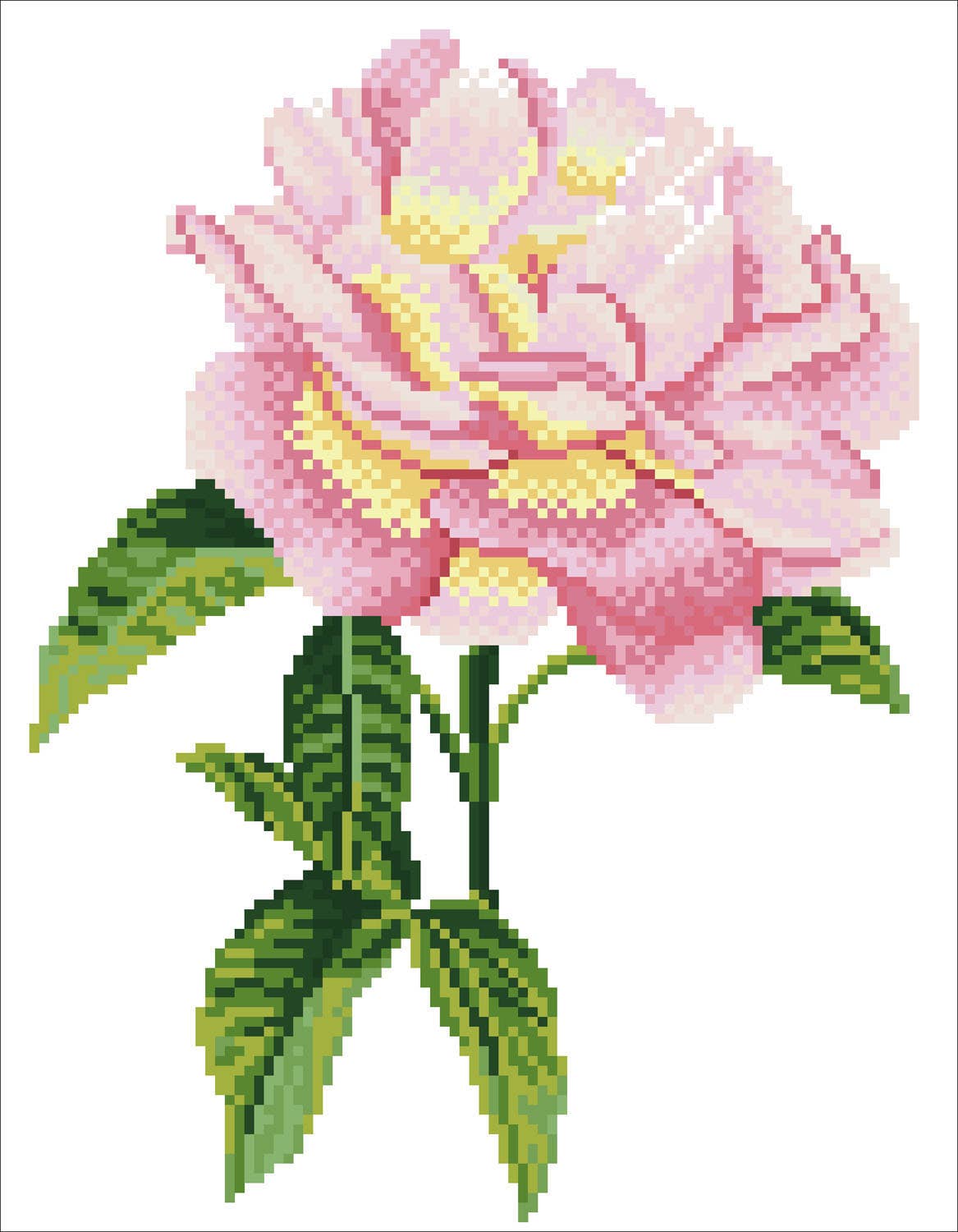 Pink Rose Diamond Art (Framed)