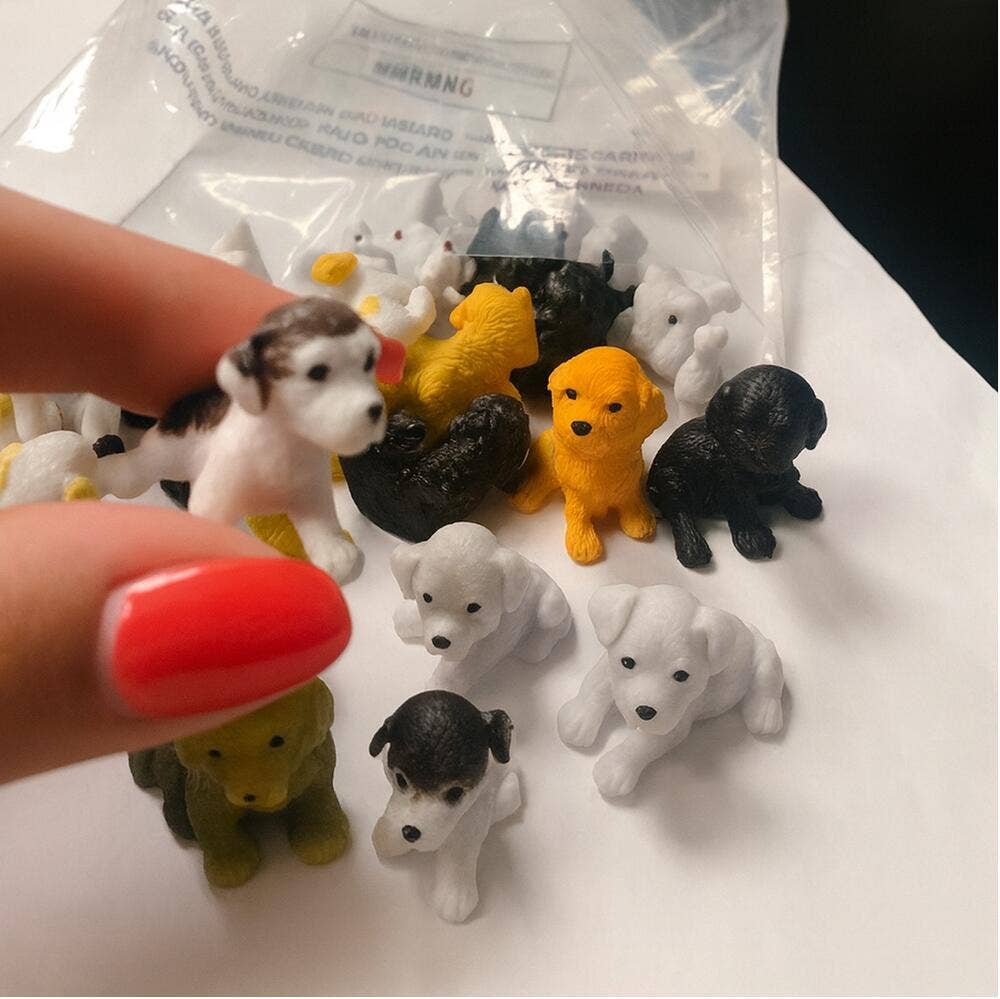 8340. Assorted Breed 1" x 1" Mini Baby Puppy Dogs