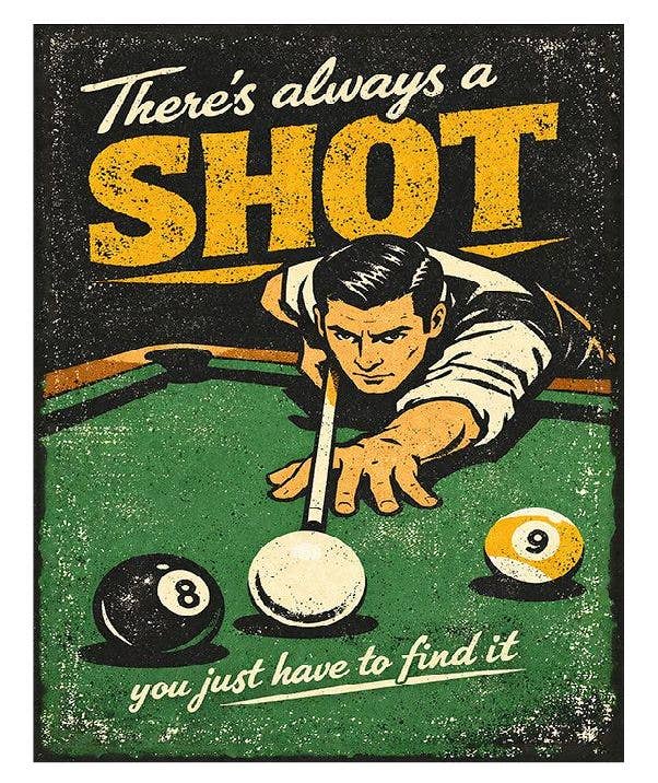 MS82 Pool Shot Vintage Look Sign Retro Metal Wall Decor