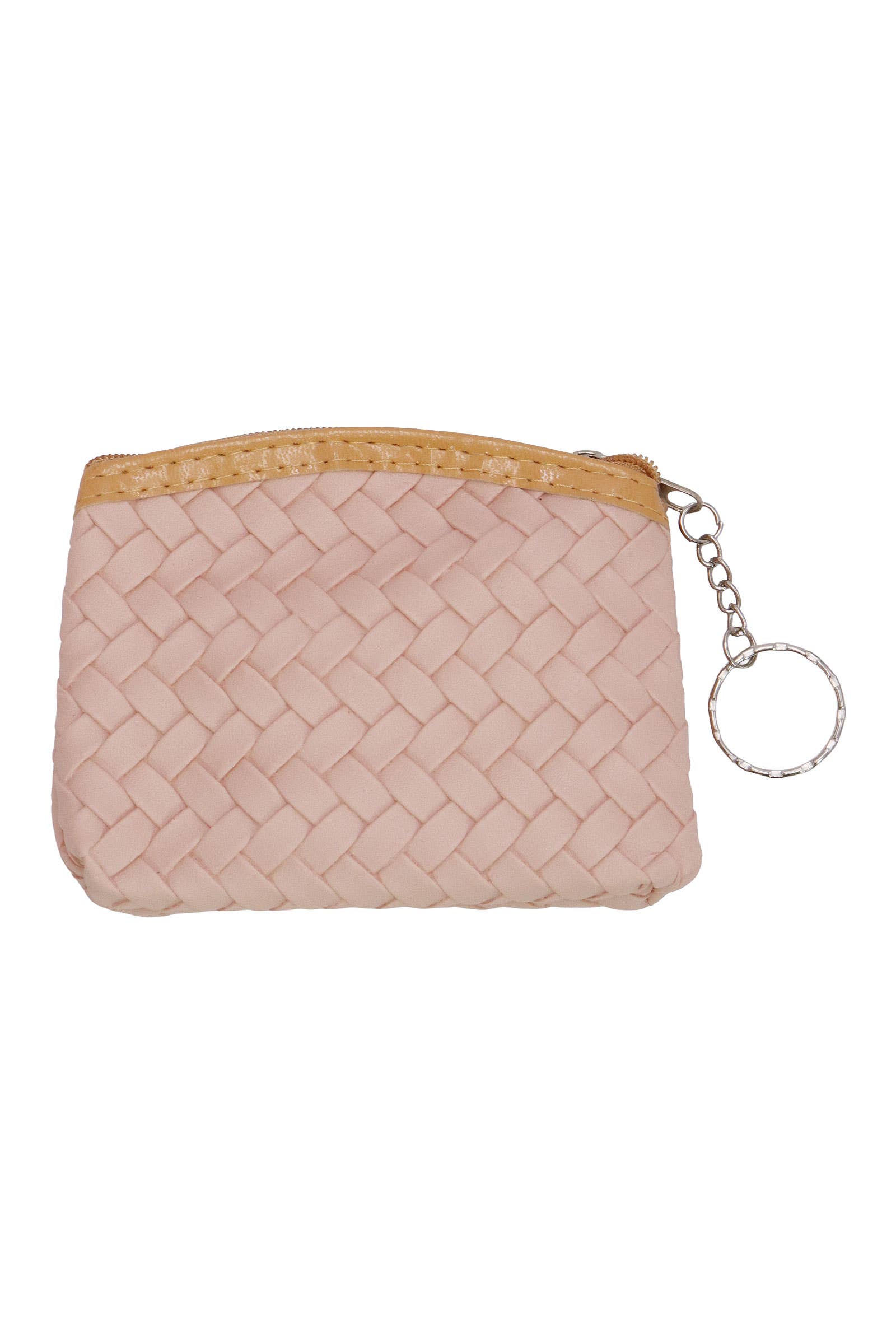 6210. Matte Basket Weave Vegan Leather Coin Purse