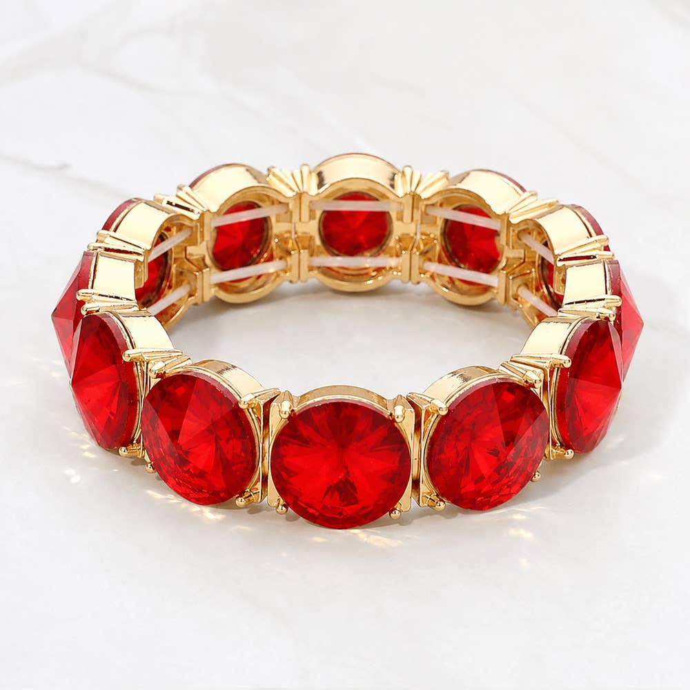 Round Stone Stretch Evening Bracelet