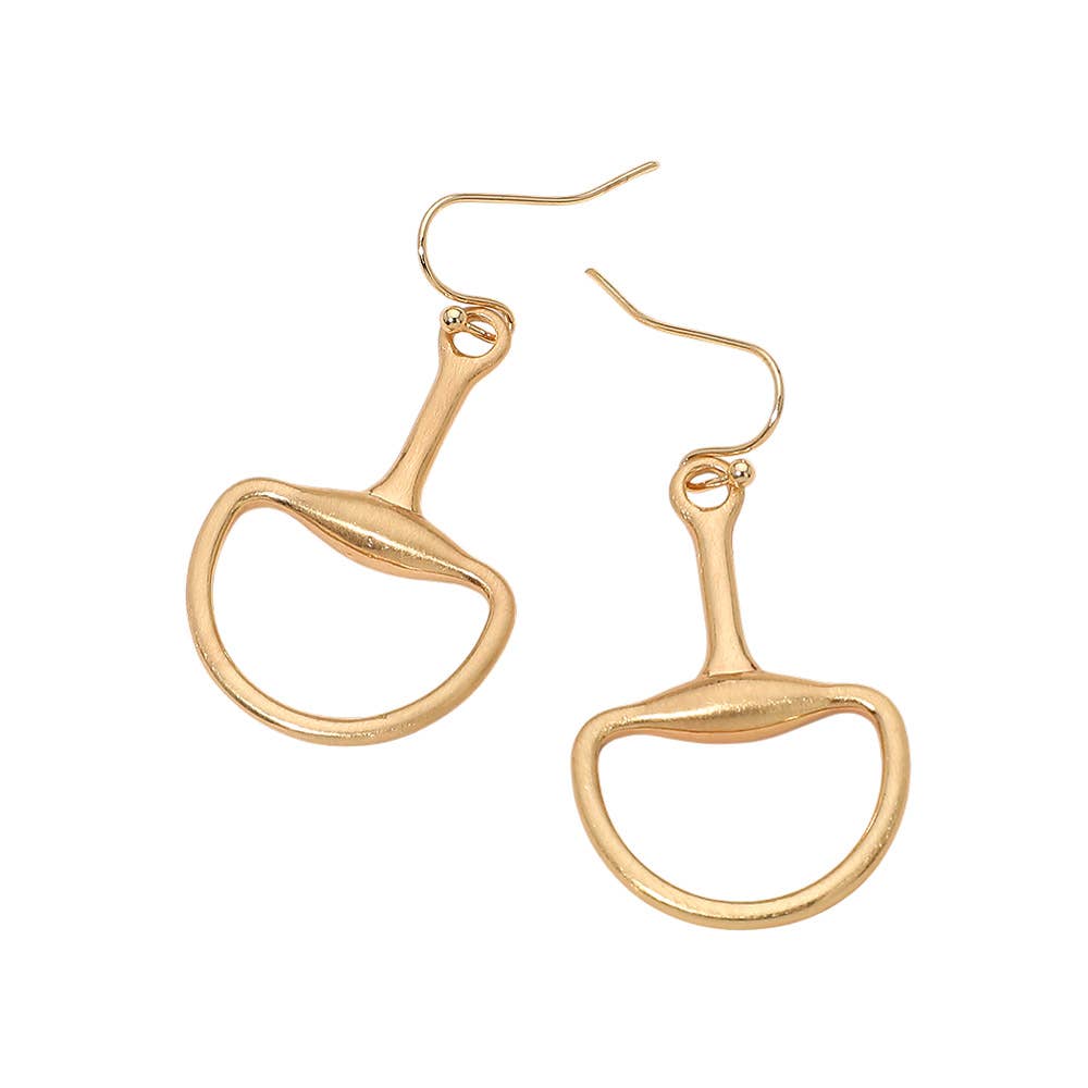 Metal Half Horsebit Drop Earrings