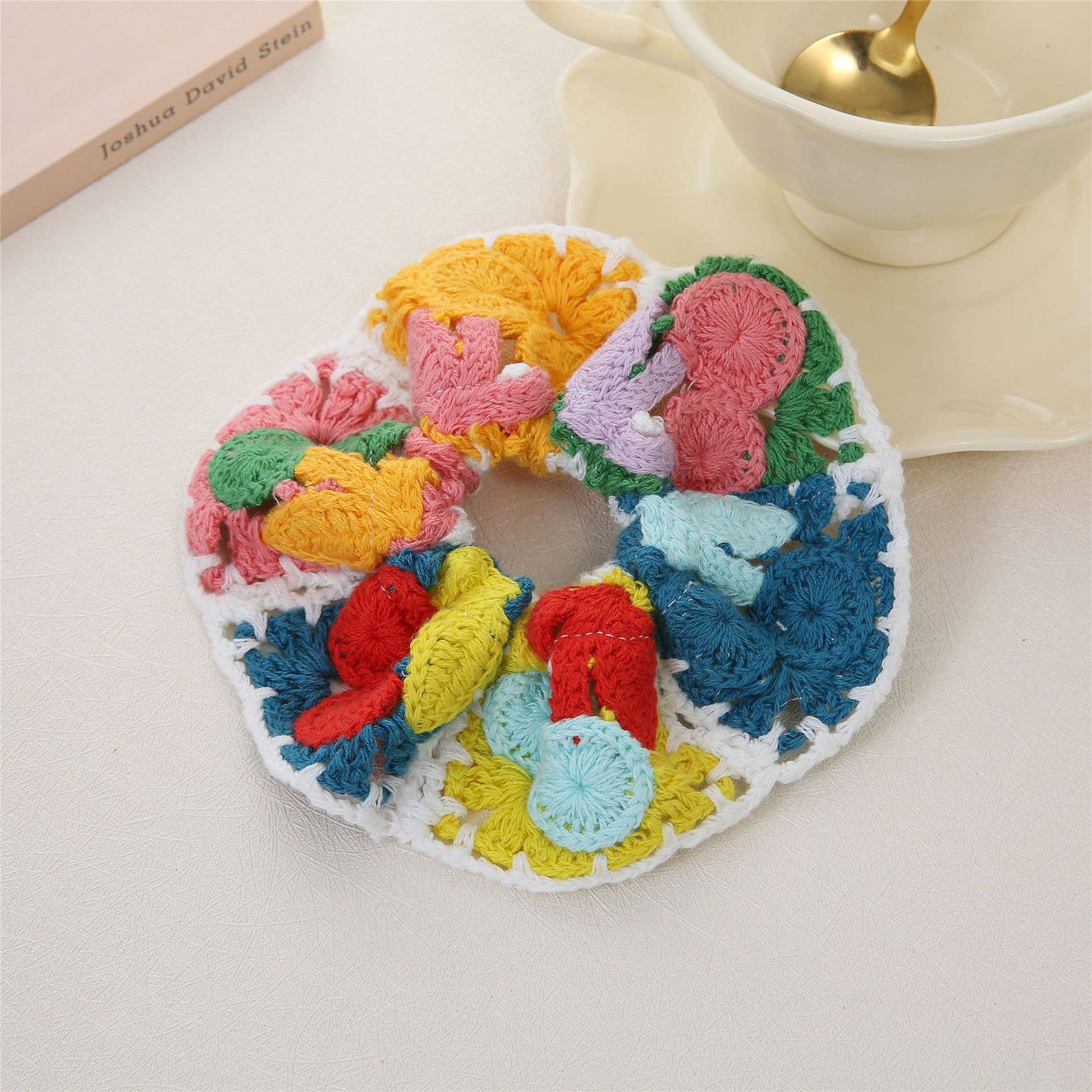 Bohemian Hand-knitted Crochet Flower & Fruit Hair Tie