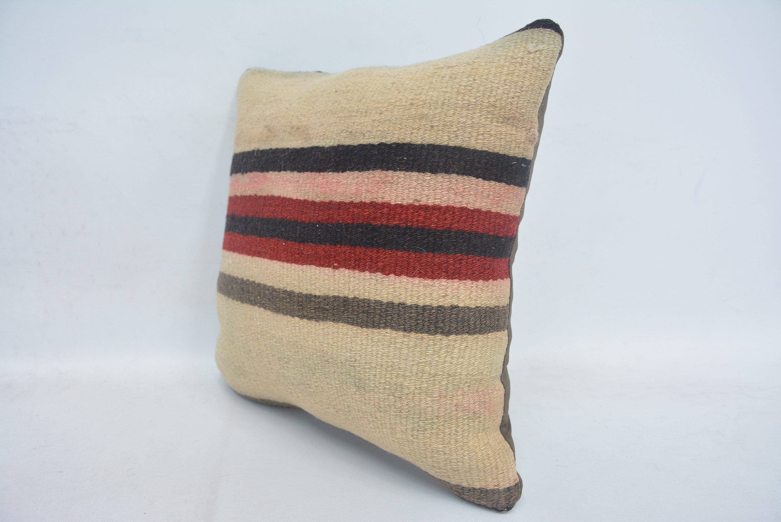 7117. Personalized Turkish Kilim Boho Chic Striped Pillow Covers