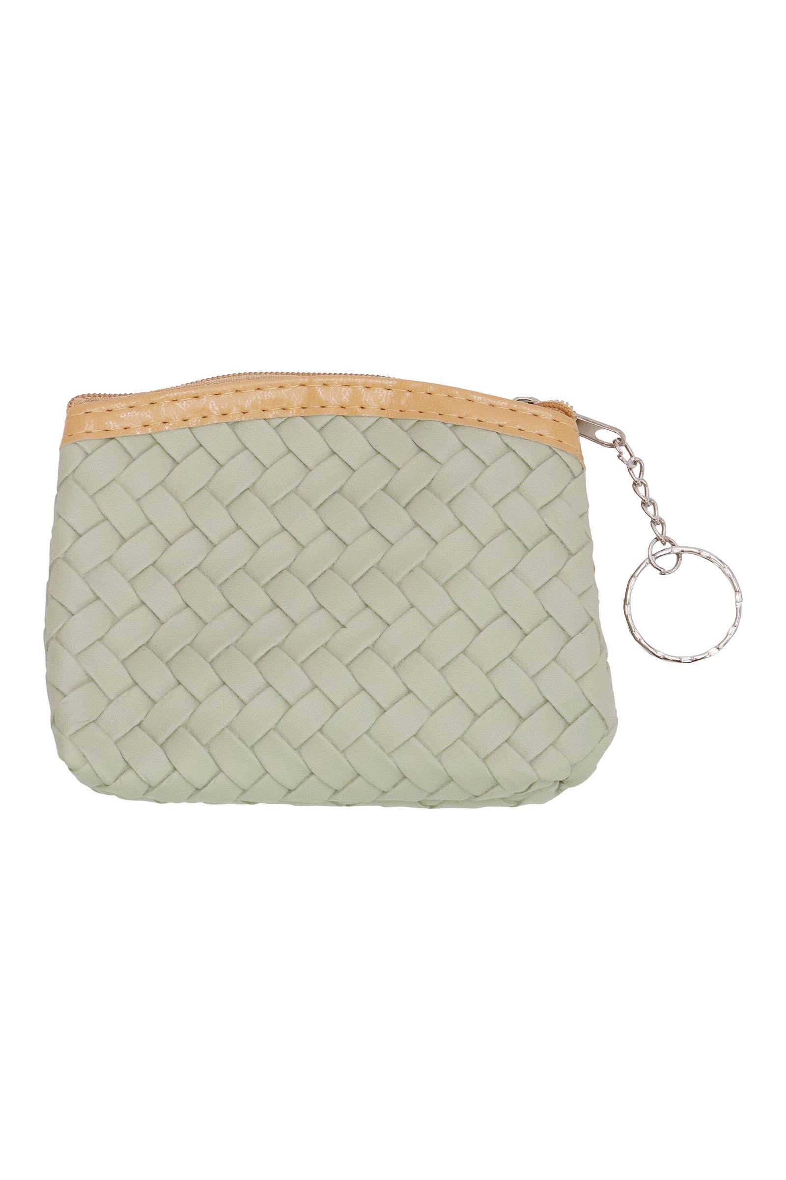 6210. Matte Basket Weave Vegan Leather Coin Purse