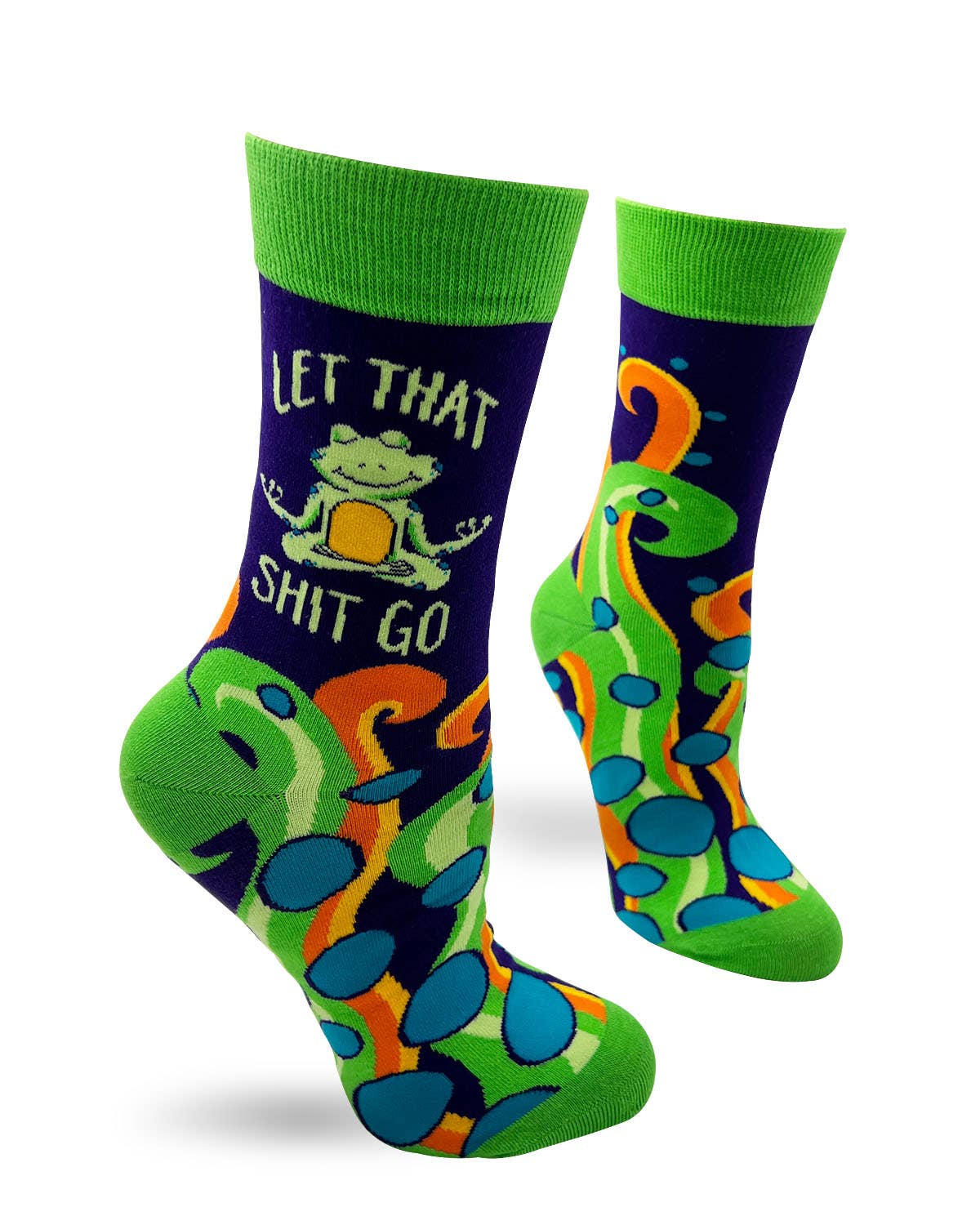 8604. Let That Shit Go Funny Ladies' Novelty Crew Socks