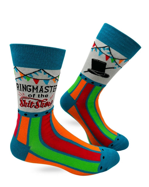 8617. Ringmaster Of The Shit Show Men's Novelty Crew Socks