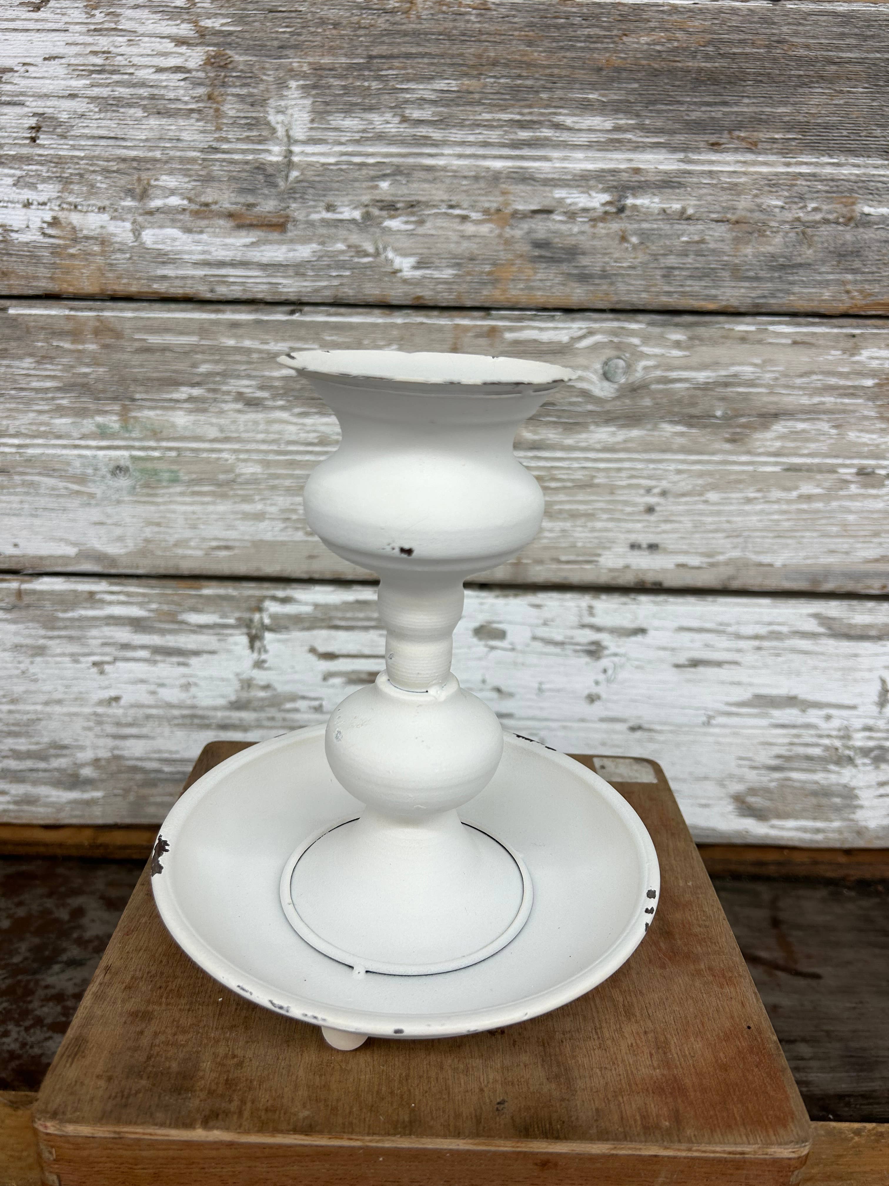 7000. White Pillar Candle Holder