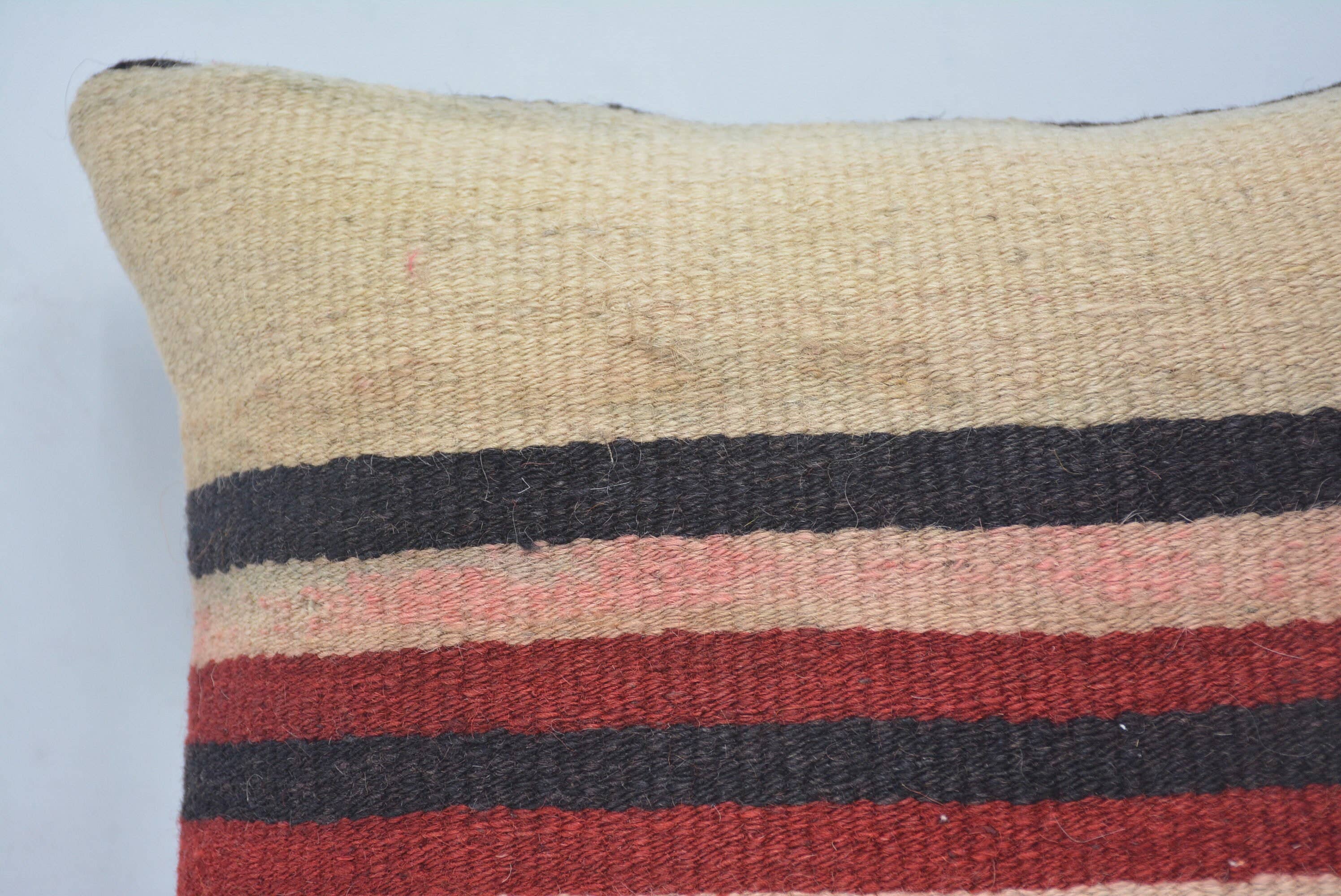 7117. Personalized Turkish Kilim Boho Chic Striped Pillow Covers