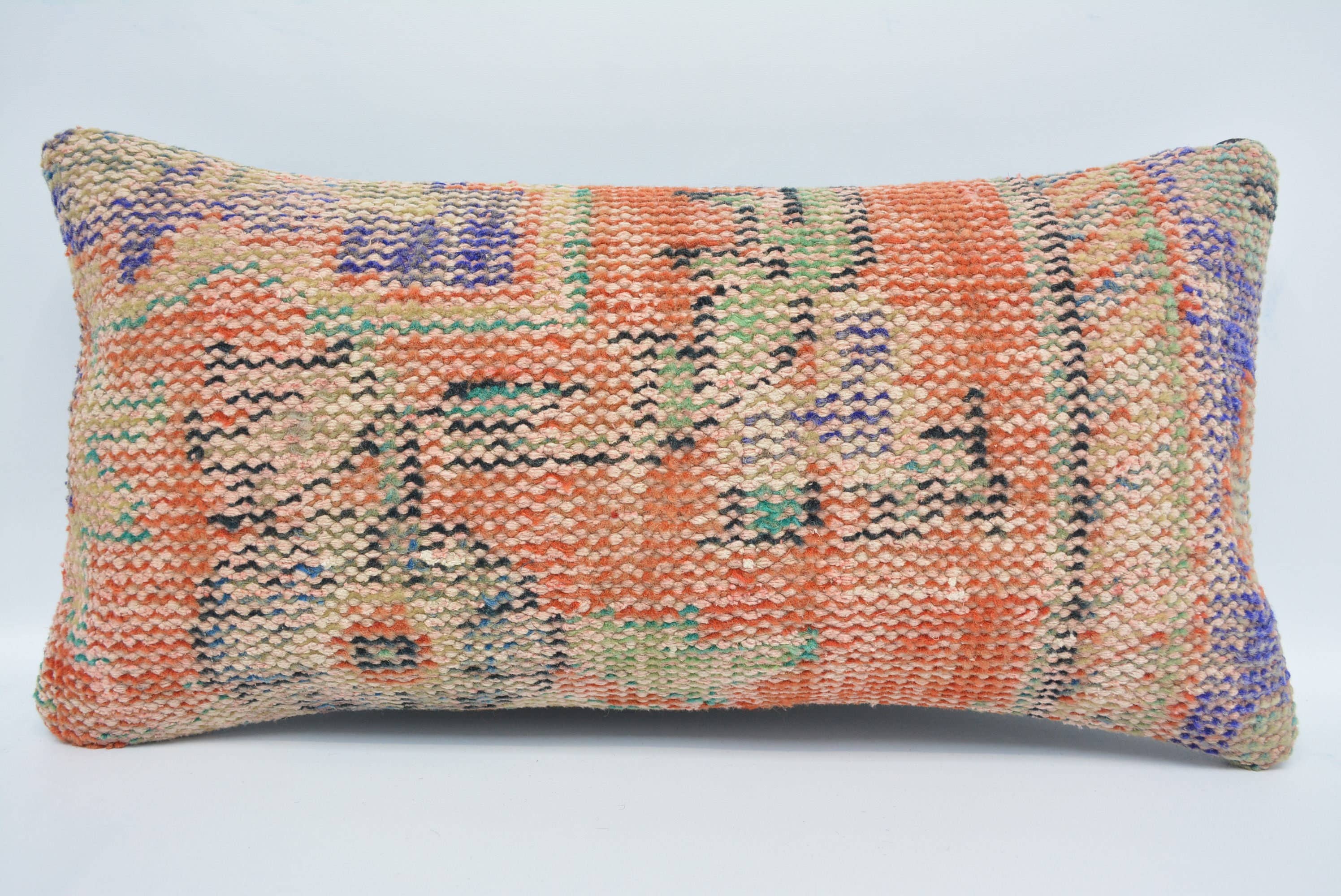 Turkish Kilim Throw Pillow Cases 12x24 Rug Decor Cushion