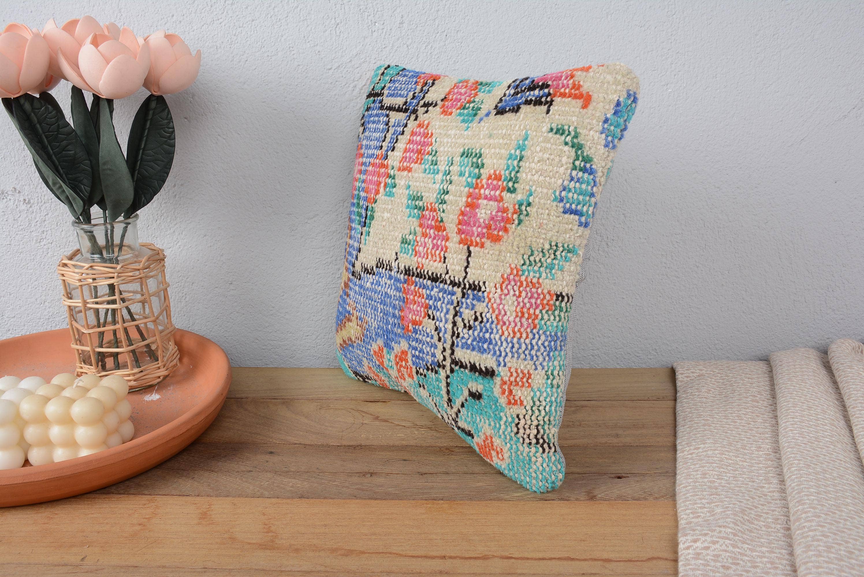 Vintage Boho Kilim Pillow Hand Knotted Cushion Sham