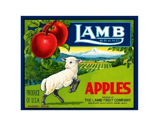 Vintage Style MS144 Crate Label Metal Wall Deco Lamb Brand