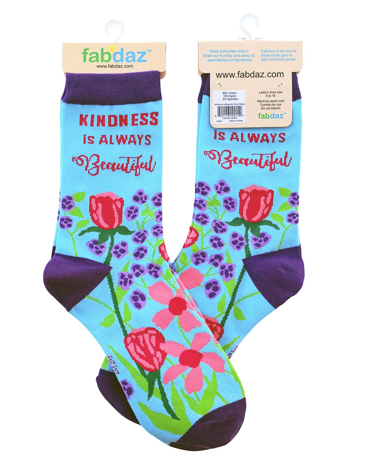 8612. Kindness is Always Beautiful Women's Novelty Crew Socks